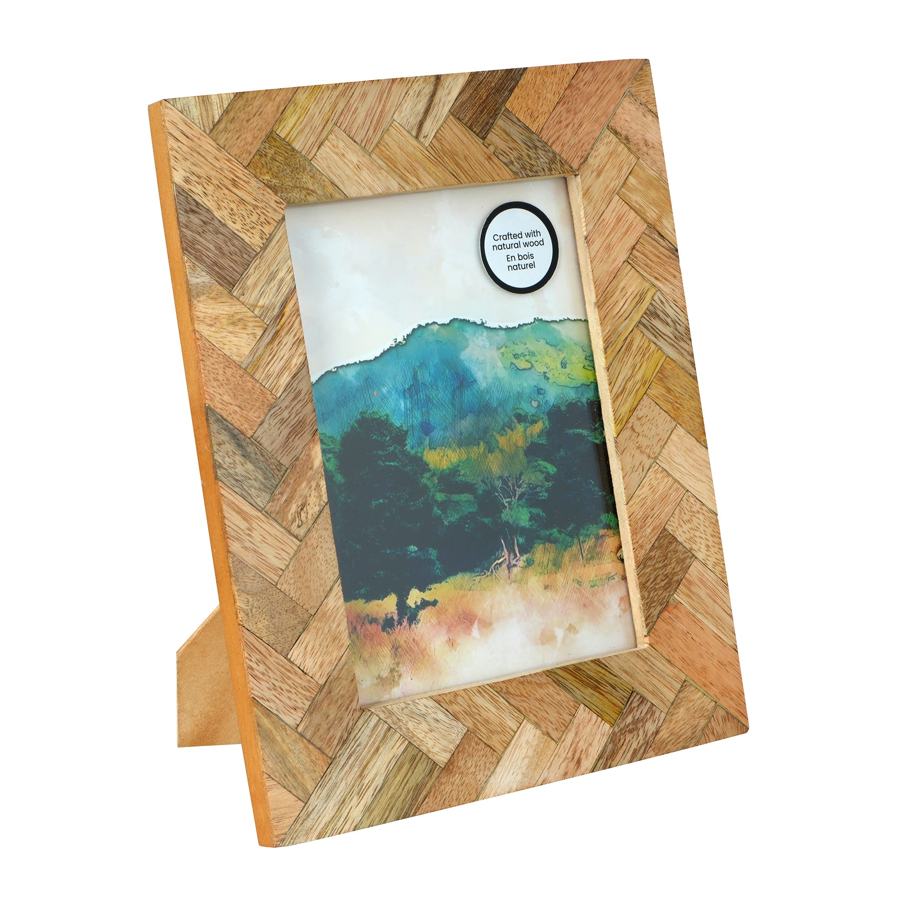 5&#x22; x 7&#x22; Natural Herringbone Wood Tabletop Frame, Atelier by Studio D&#xE9;cor&#xAE;