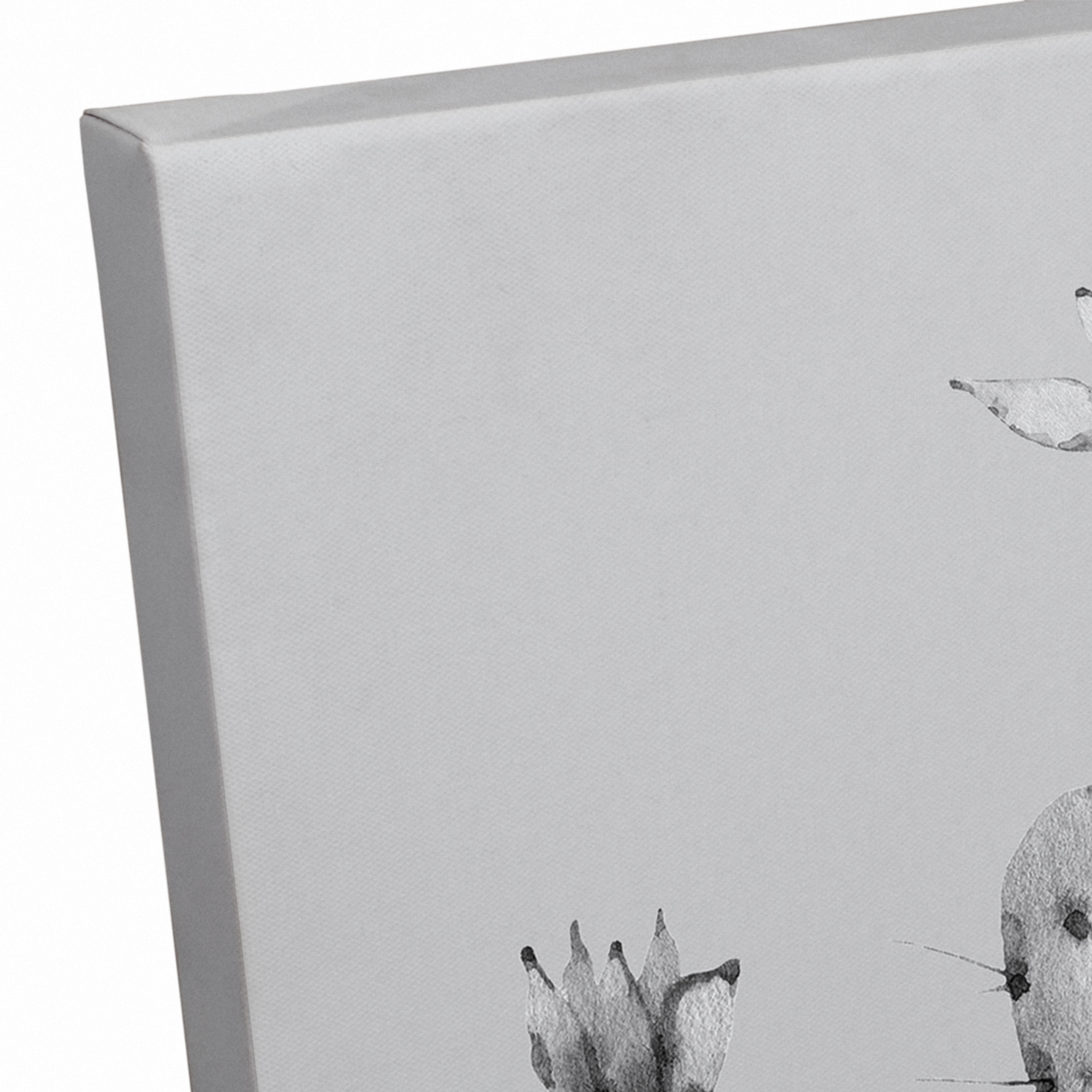 Black White Cactus 16" x 20" Canvas Wall Art