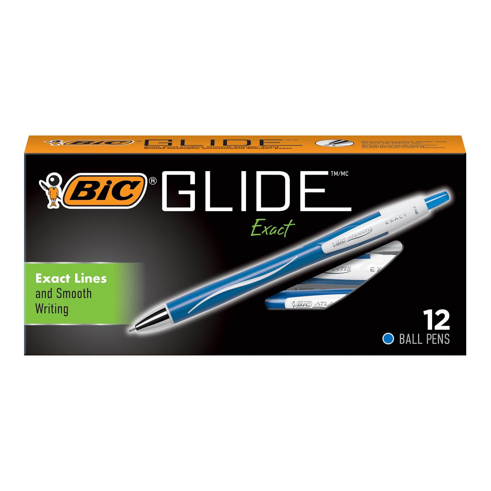 BIC® Glide™ Exact Blue Fine Point 0.7mm Retractable Ball Point Pens, 12ct.