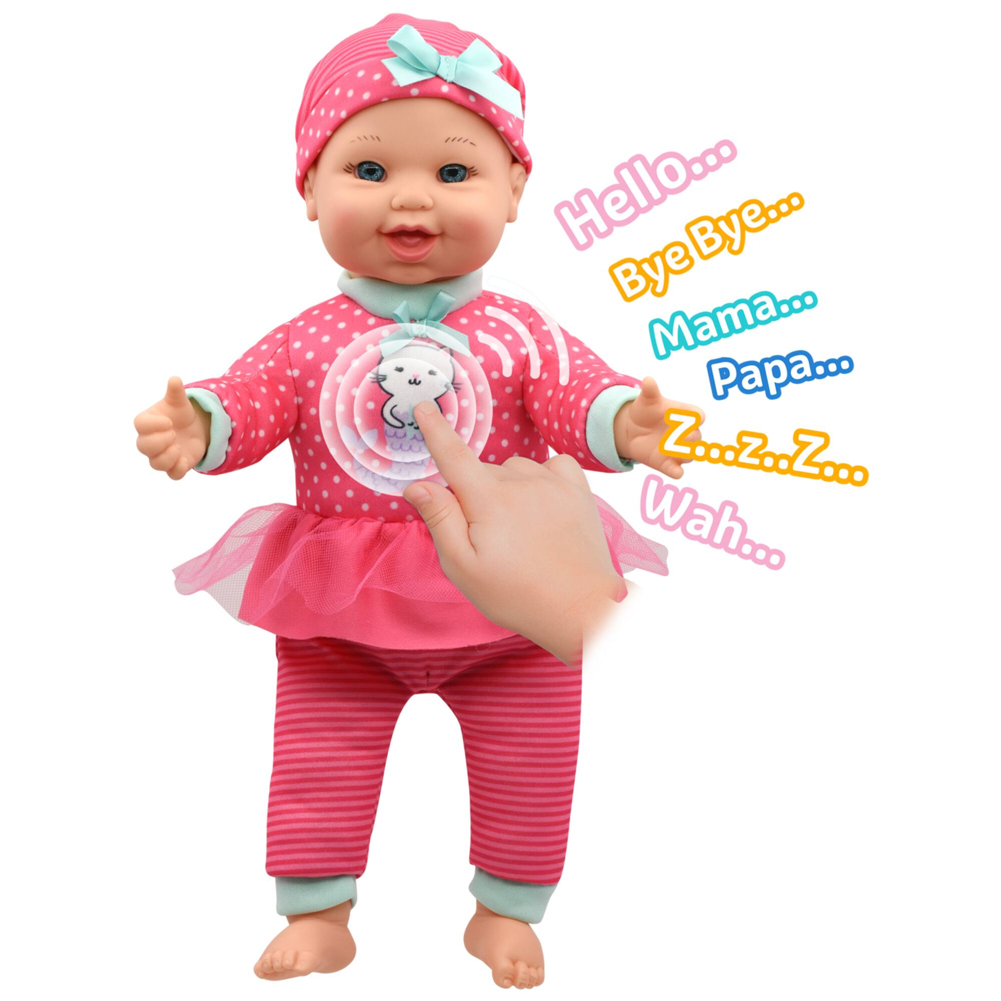 Little Darling 12&#x22; Soft Body Baby Doll With 6 Different Baby Sounds