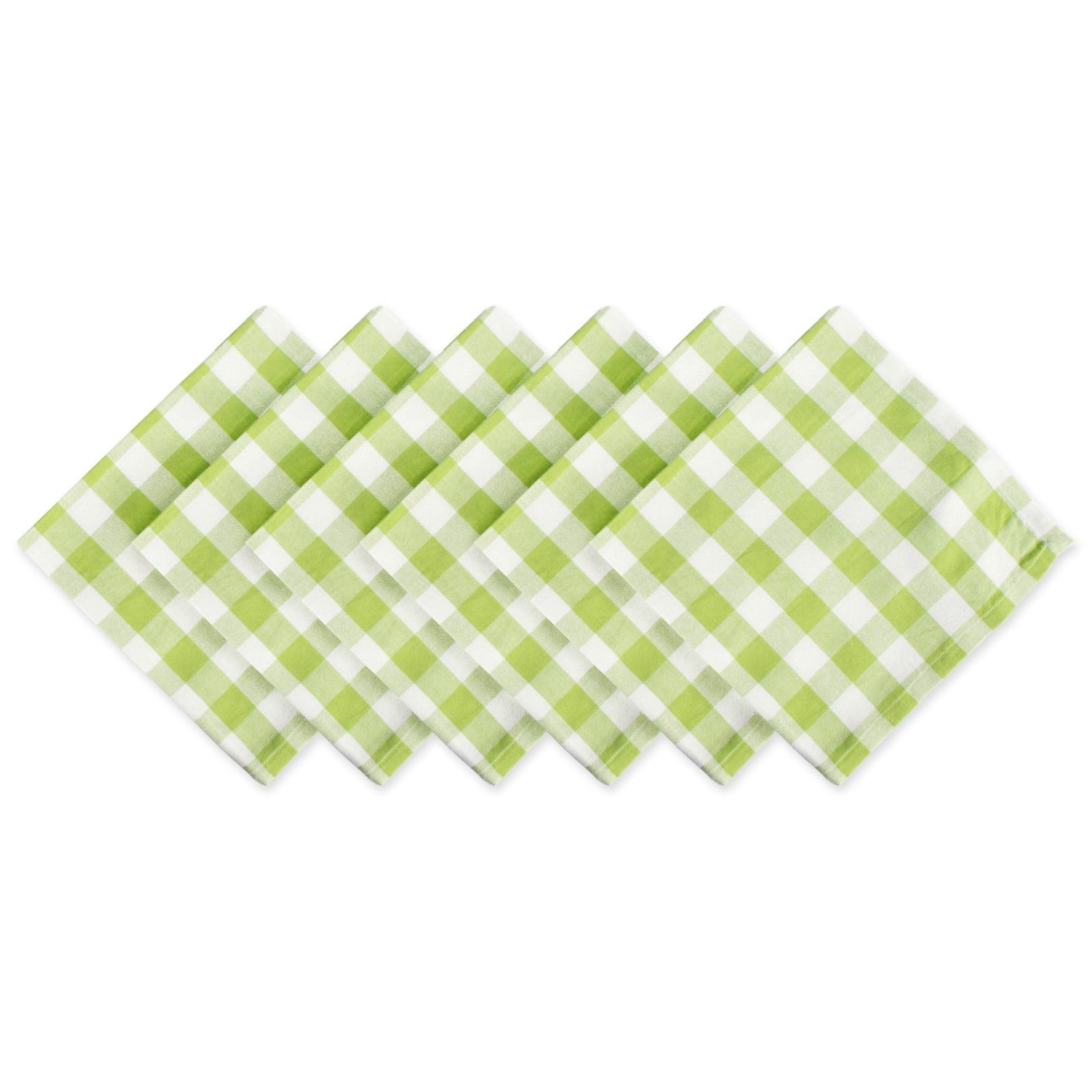 DII&#xAE; Green Apple &#x26; White Check Cloth Dinner Napkins, 6ct.