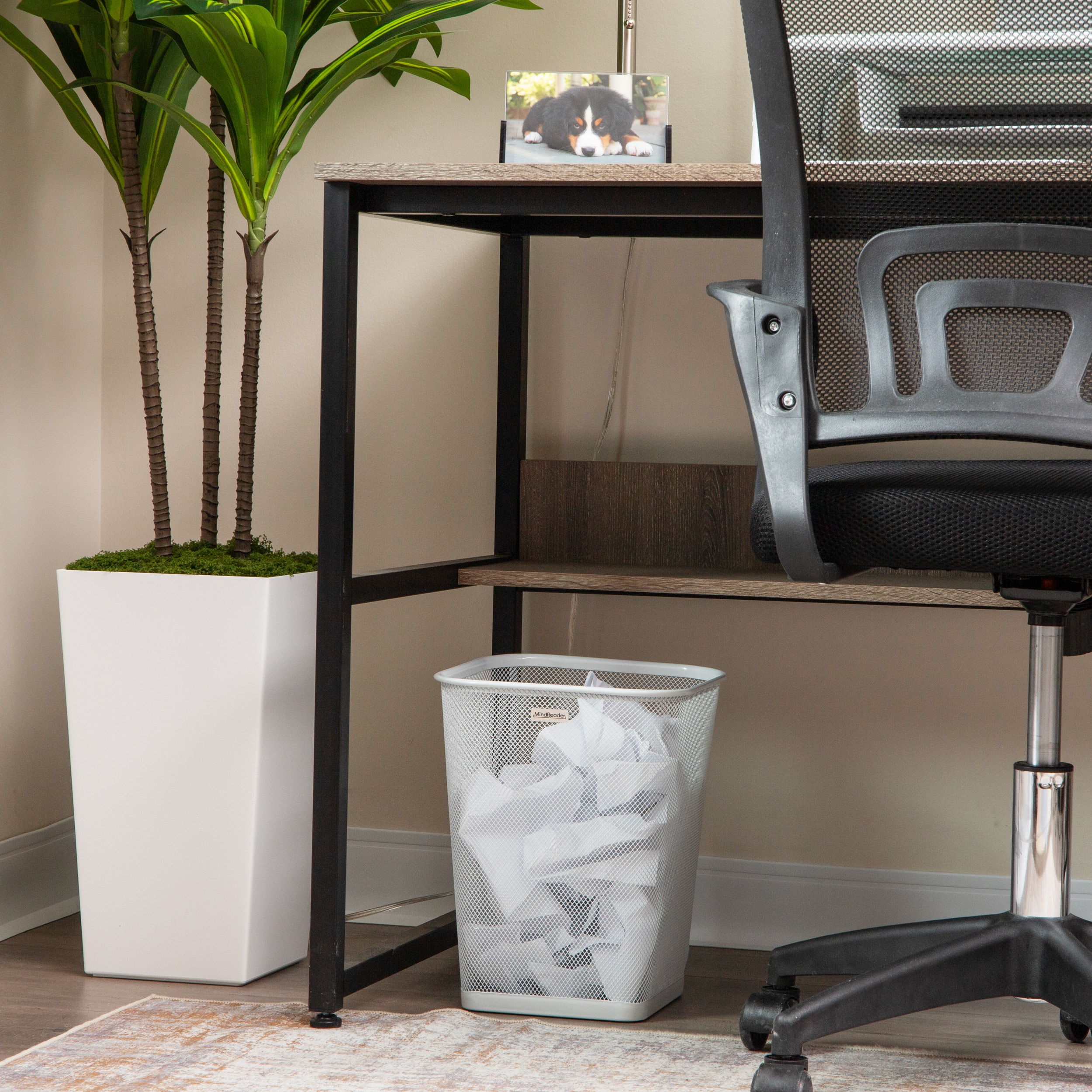 Mind Reader 2 Piece Square Metal Mesh Waste Basket Set