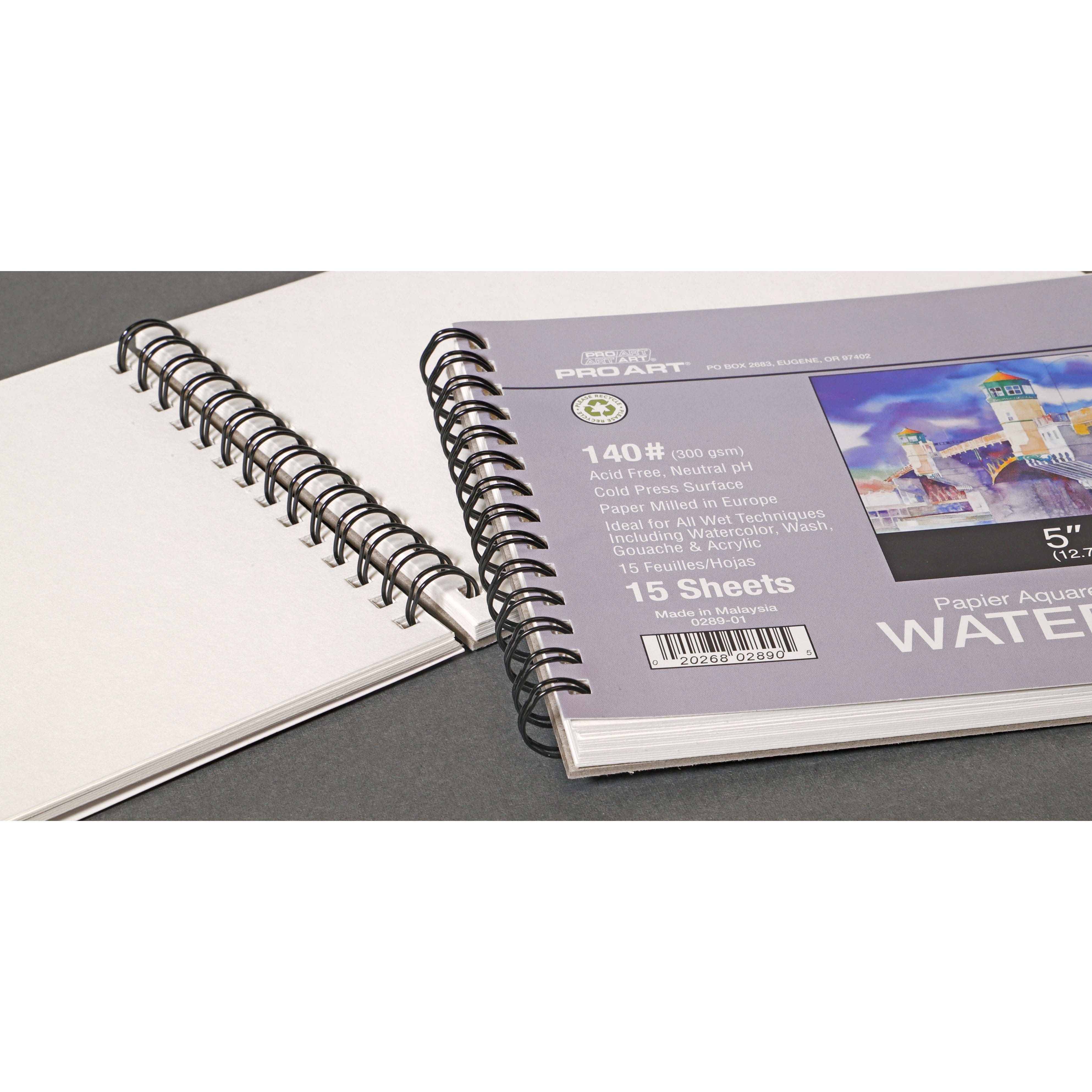 Pro Art&#xAE; 140lb. Wired Watercolor Paper Pad, 5&#x22; x 7&#x22;