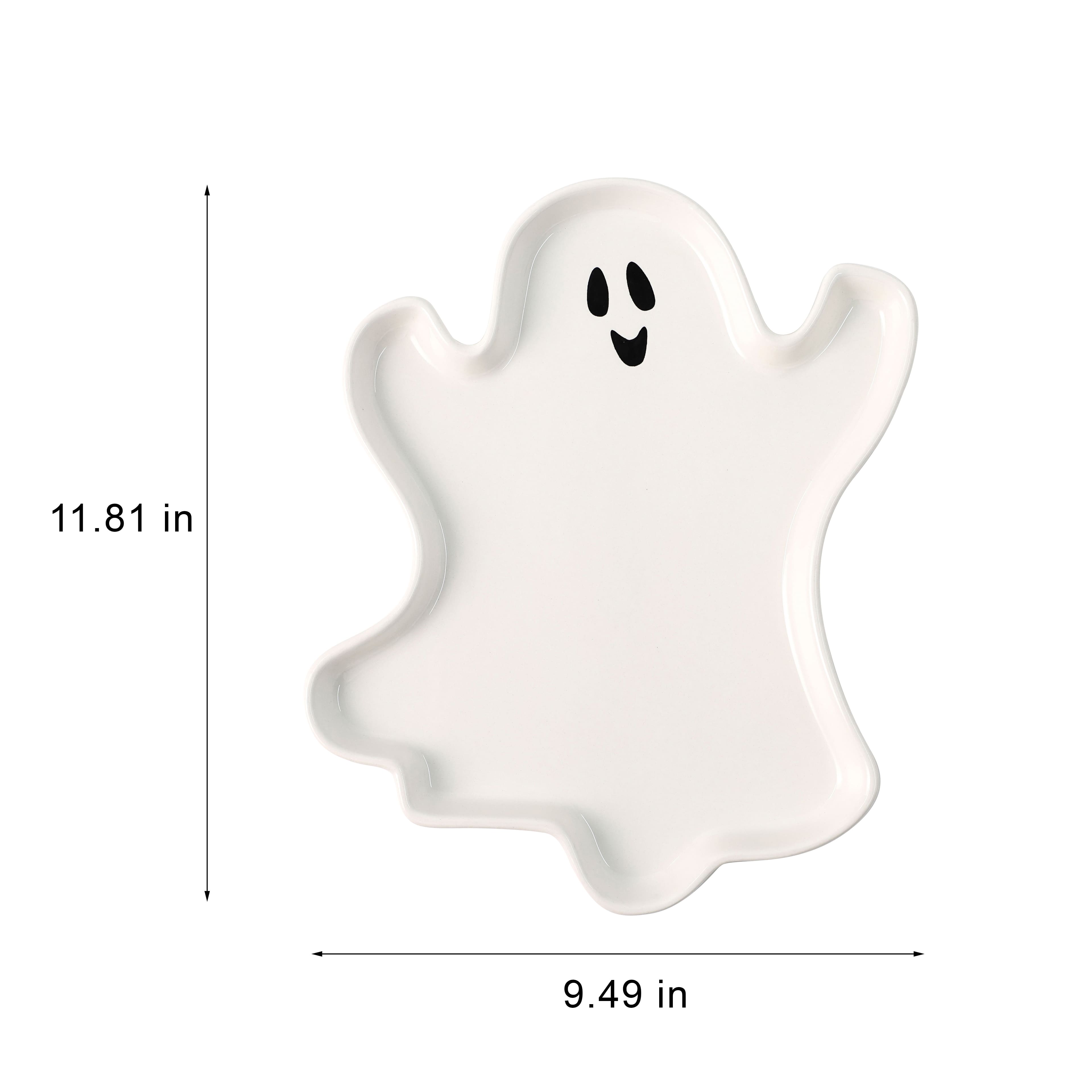 11.75&#x22; Ceramic Ghost Platter by Makery&#x2122;