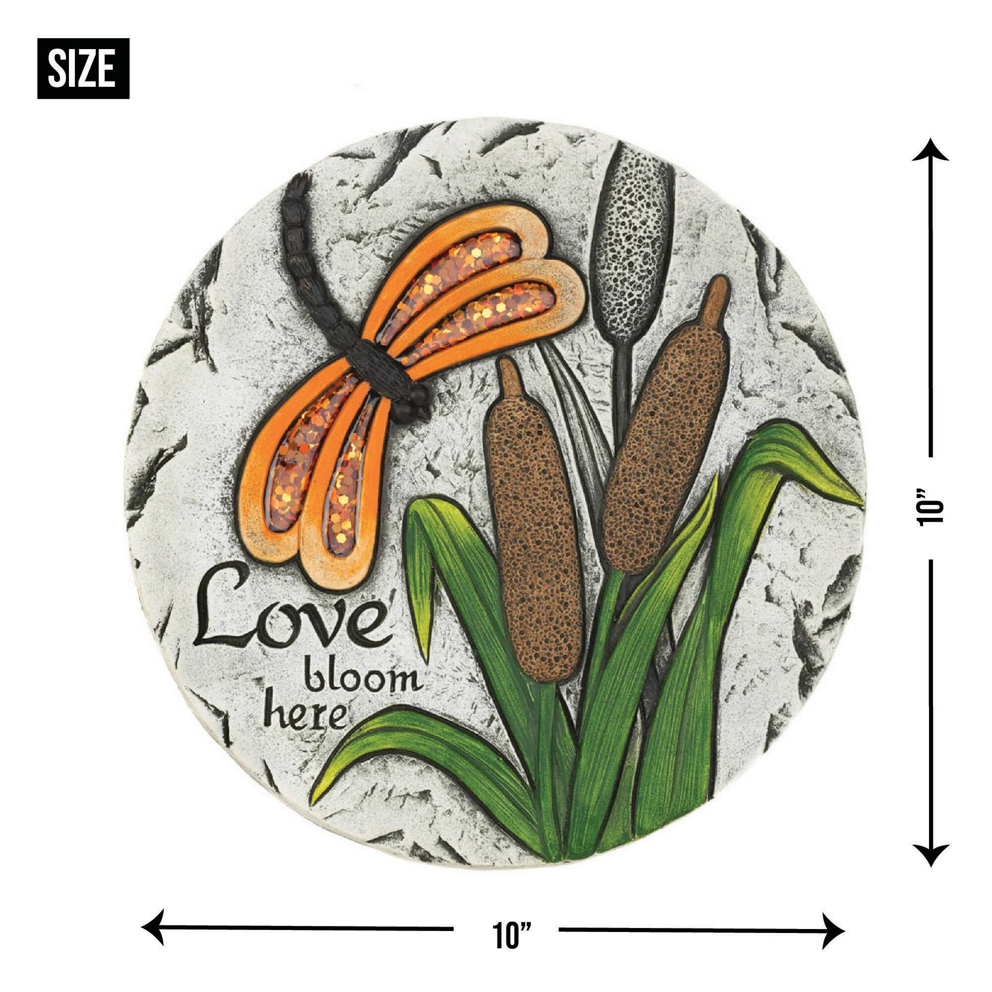 10" Love Bloom Here Stepping Stone