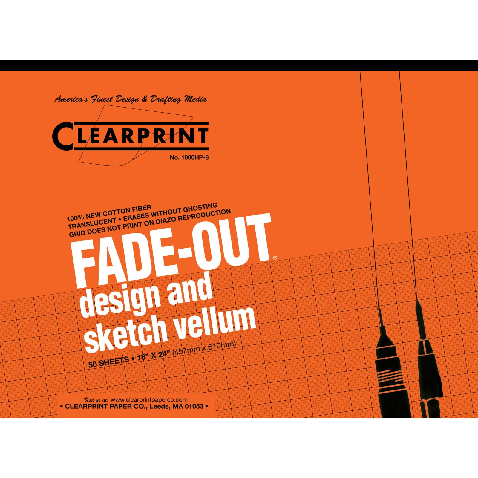 Clearprint&#x2122; Fade-Out&#xAE; Design &#x26; Sketch Vellum Pad, 8 x 8 Grid