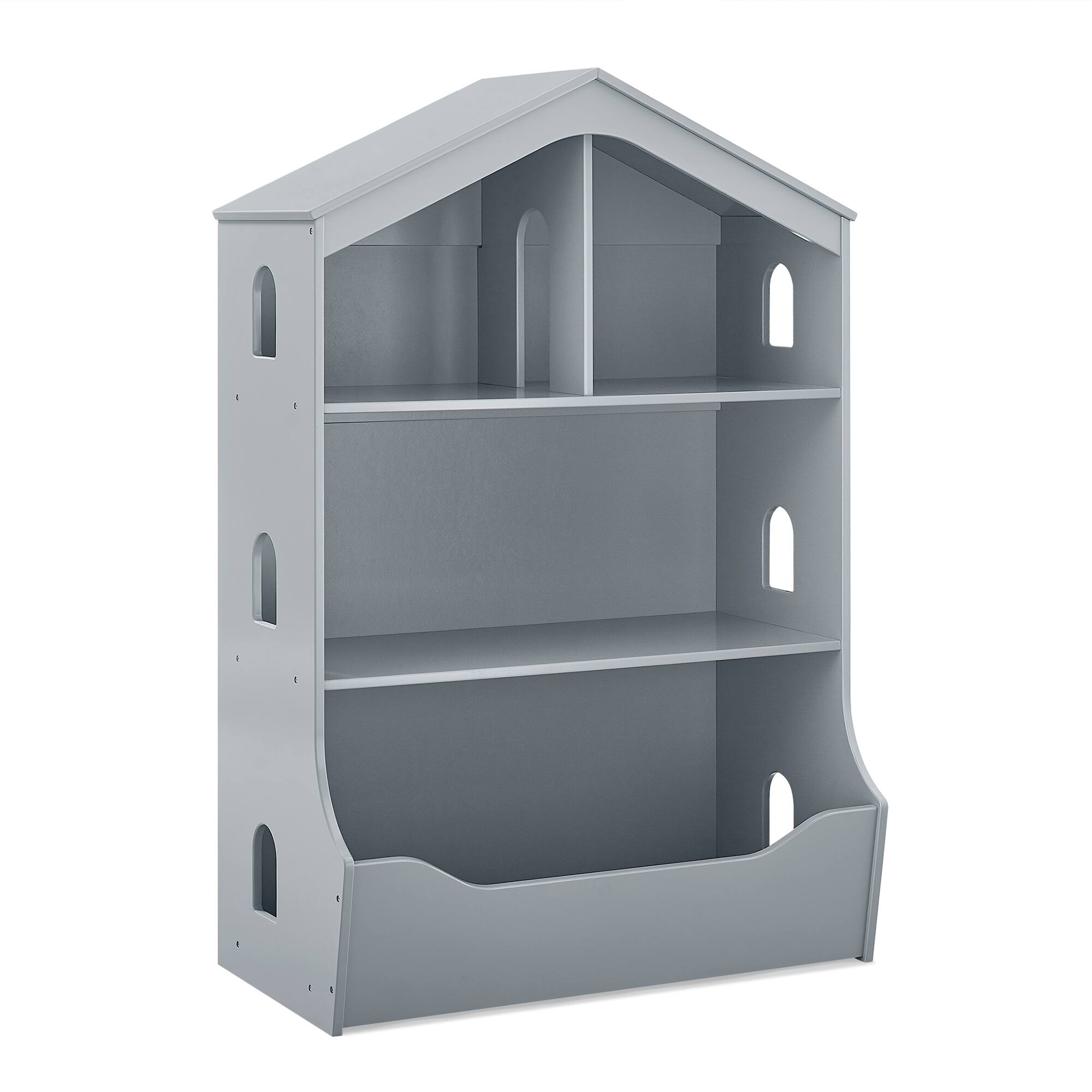 Delta Children Gray Playhouse Bookcase with Toy Storage