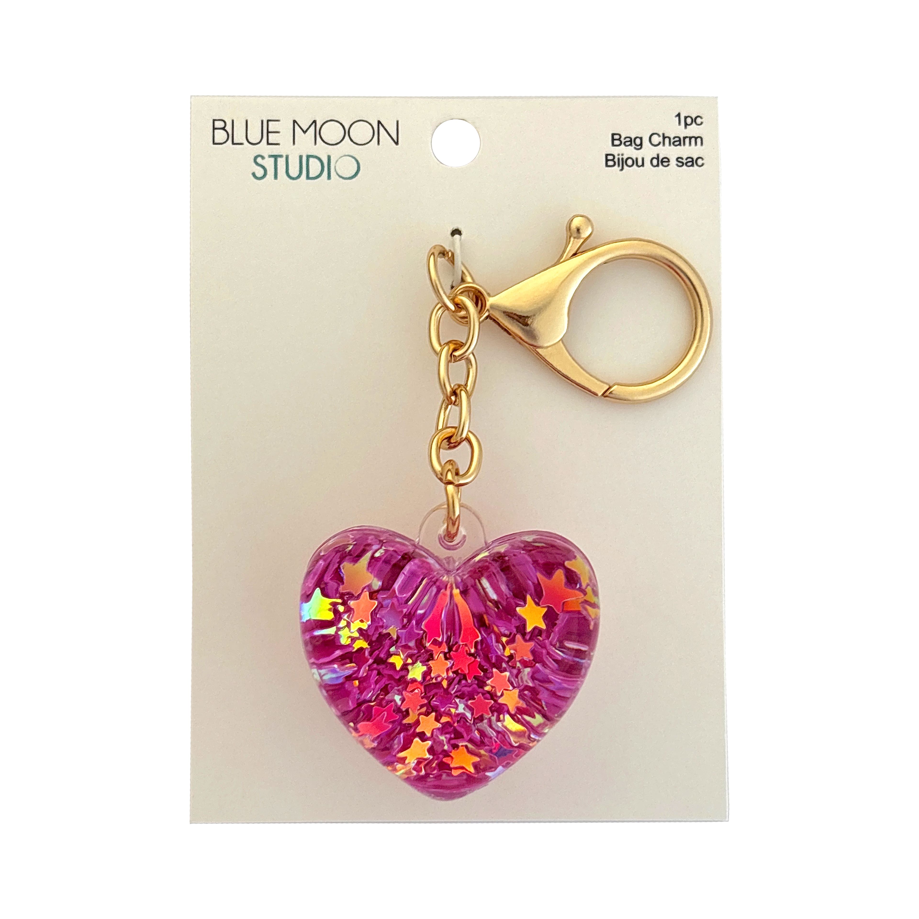 Blue Moon Studio™ Pink Shaker Heart Bag Charm