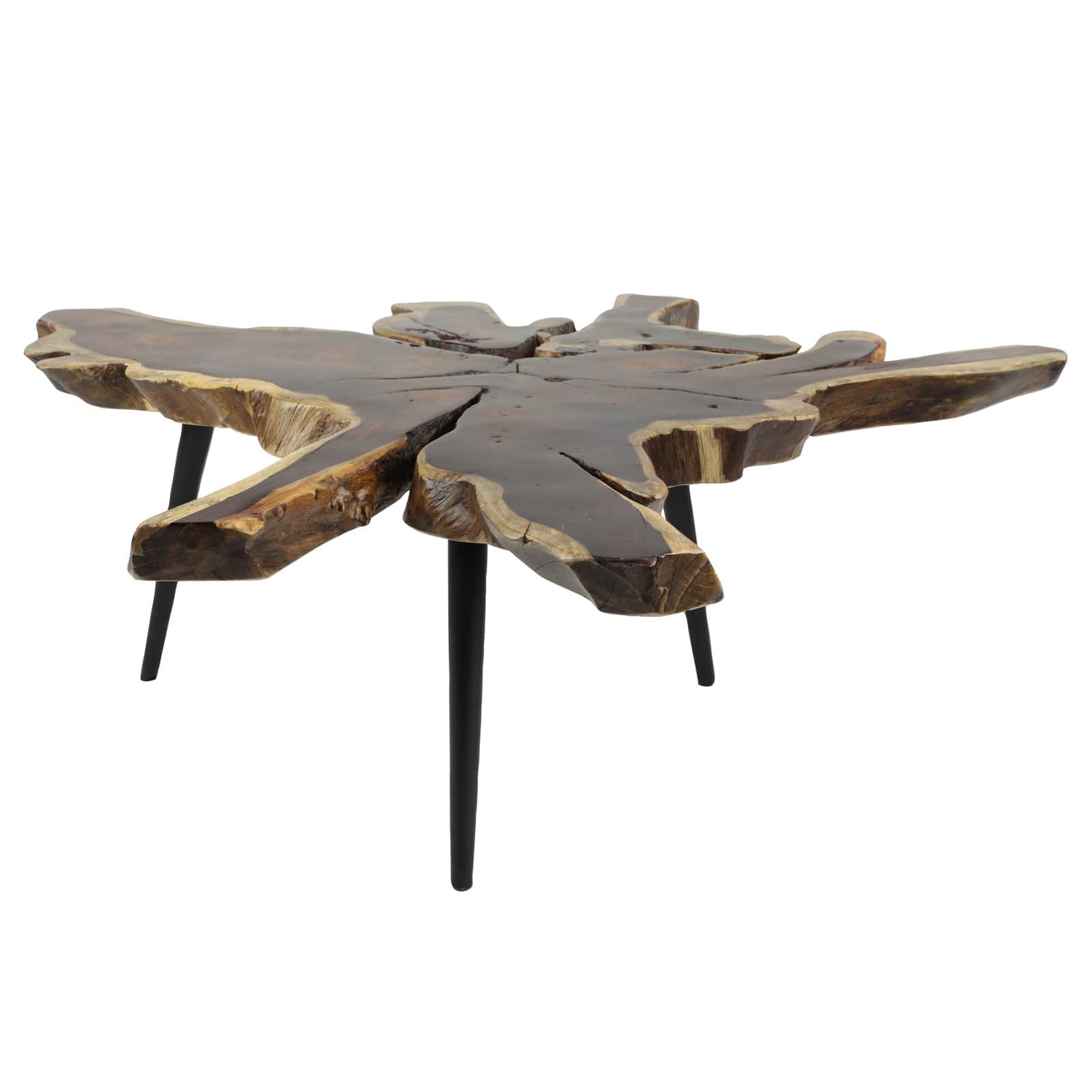 47" Brown Metal Contemporary Coffee Table