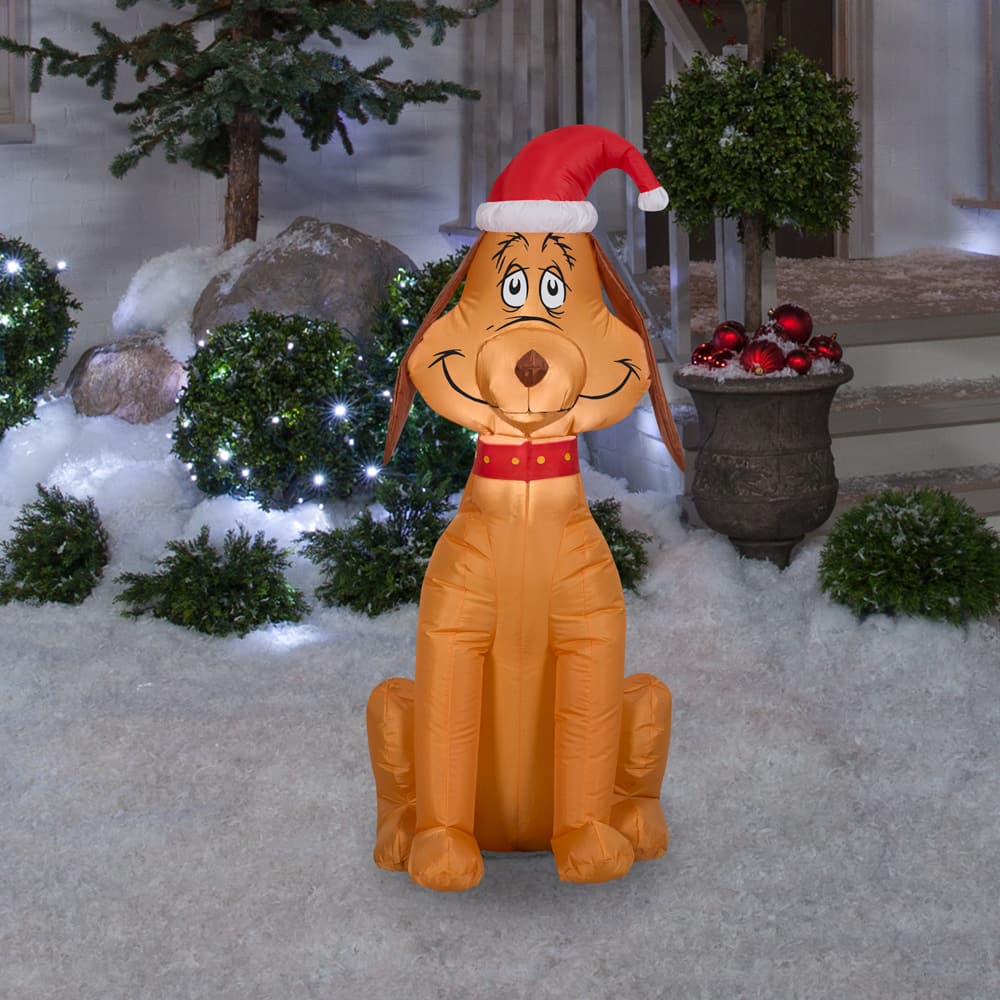 Airblown 3.5ft. Max The Dog Grinch Wearing Santa Hat Inflatable