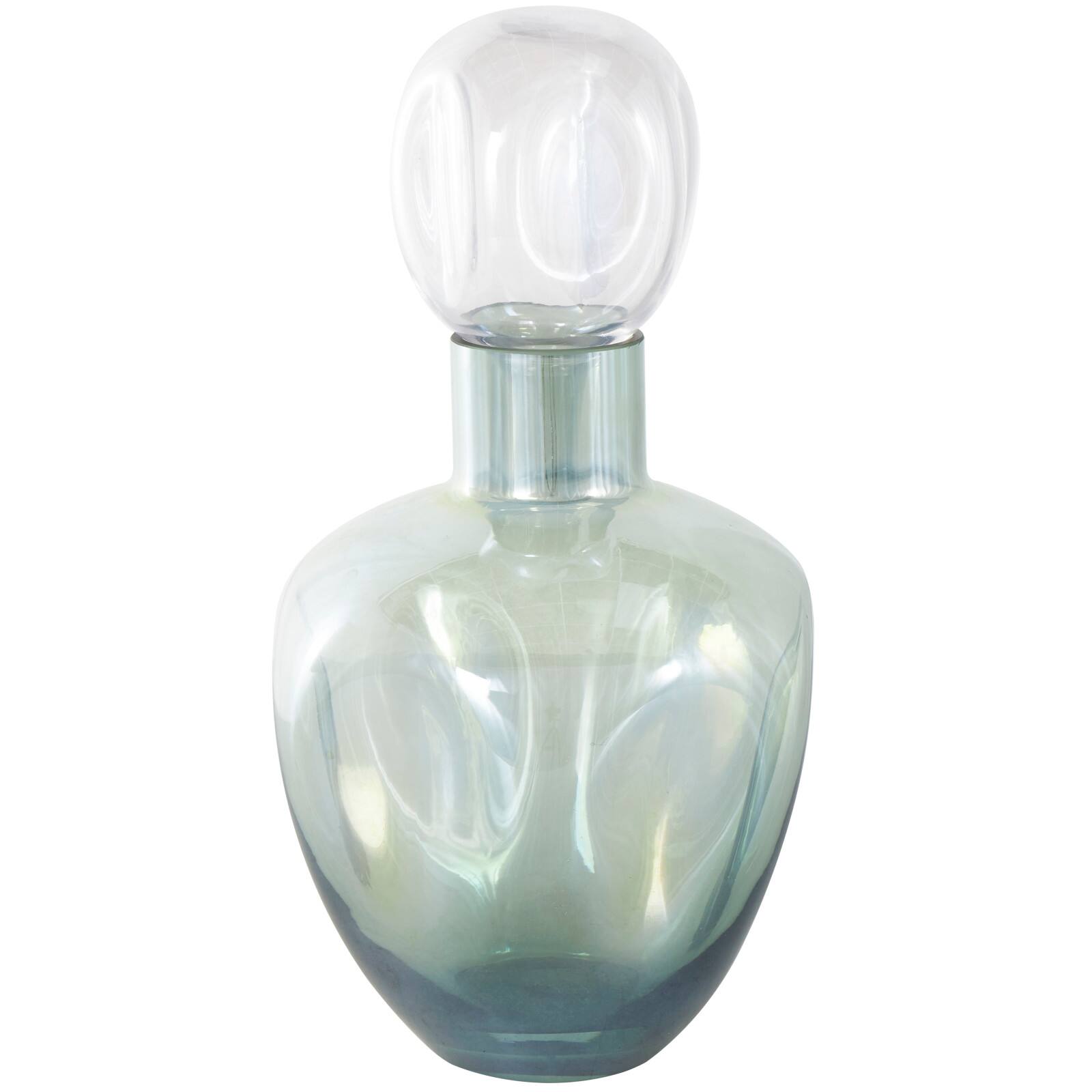 Green Iridescent Finish Glass Ombre Living Room Decorative Jar