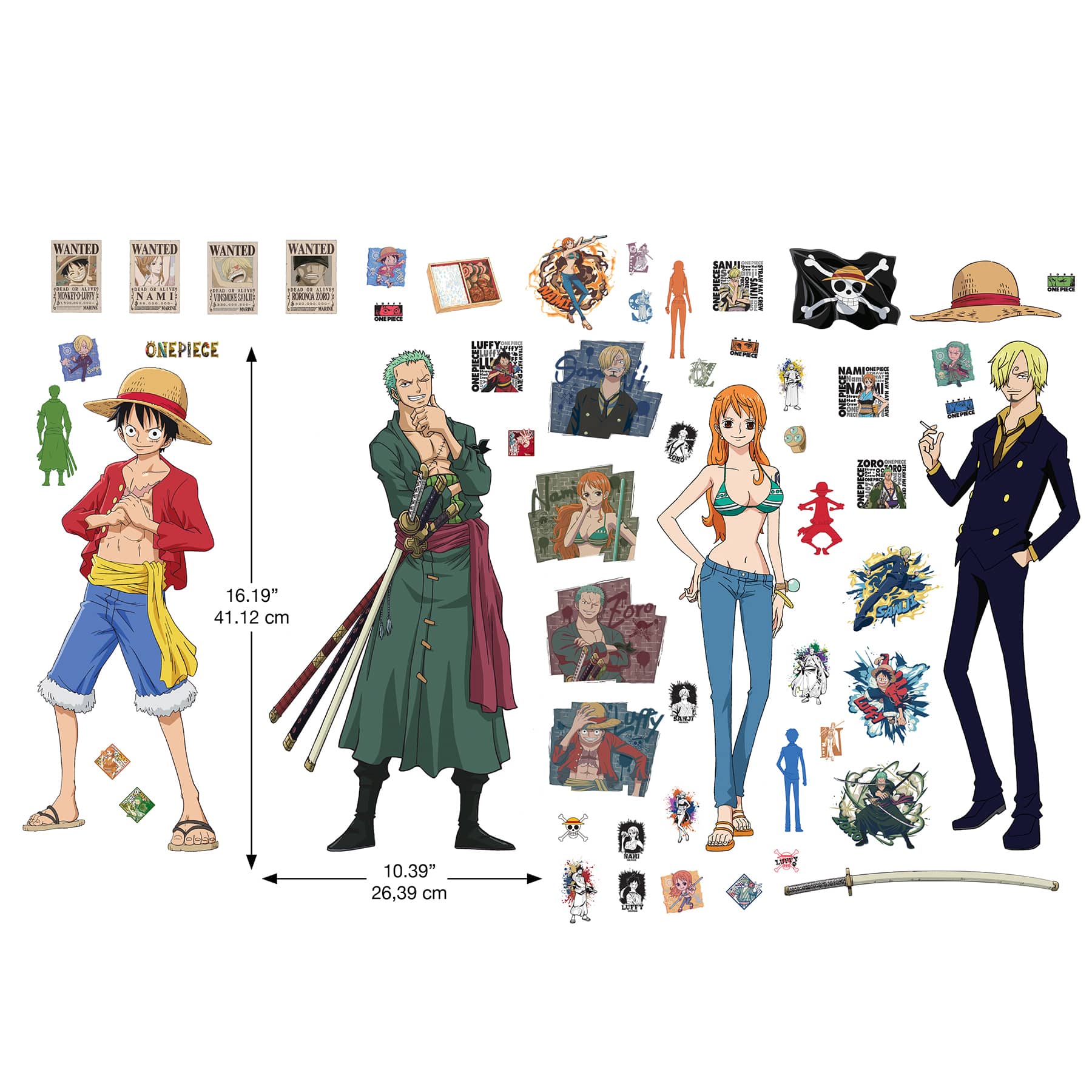 RoomMates One Piece Straw Hat Crew Peel & Stick Wall Decals