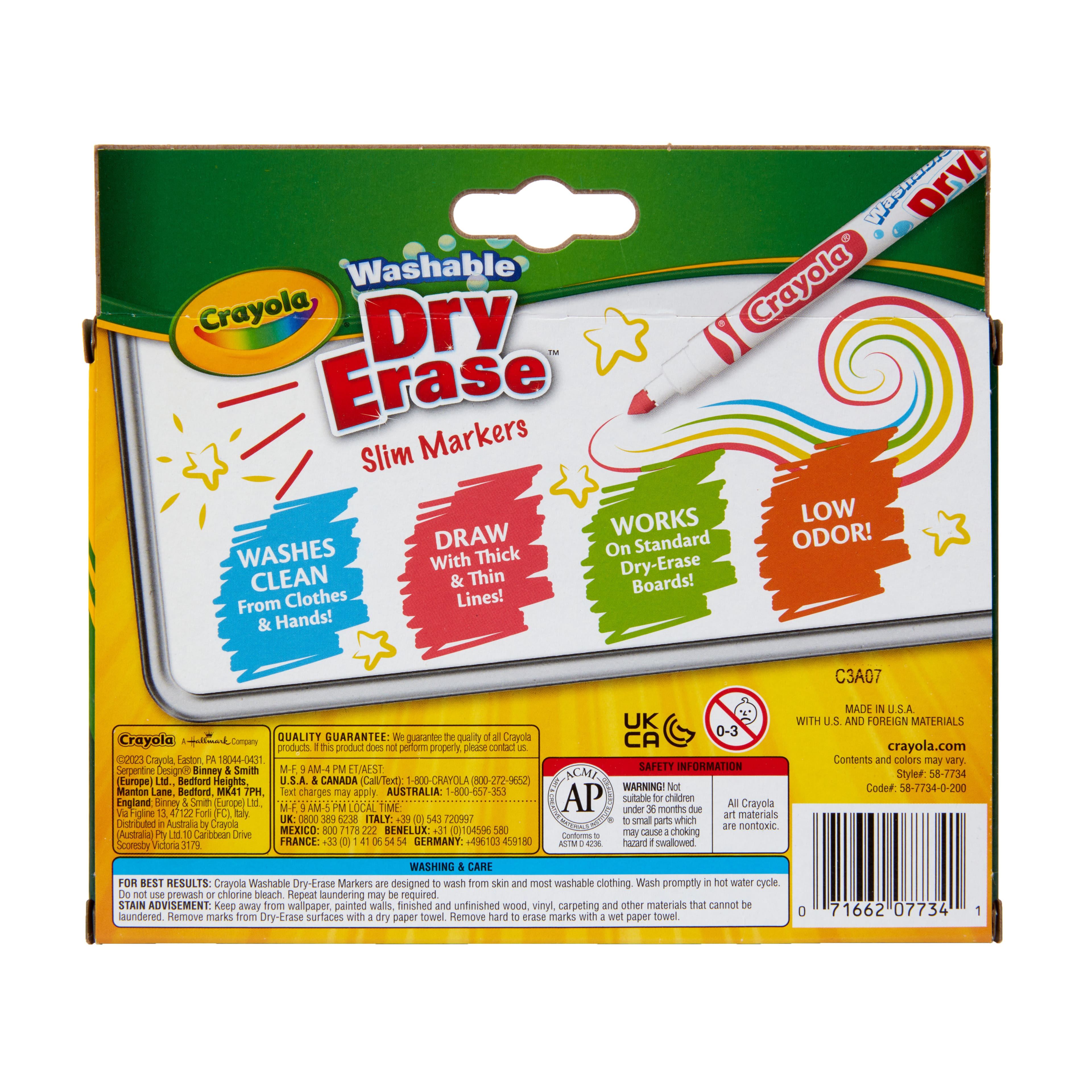 Crayola&#xAE; Washable Dry Erase&#x2122; Slim Markers, 10ct.