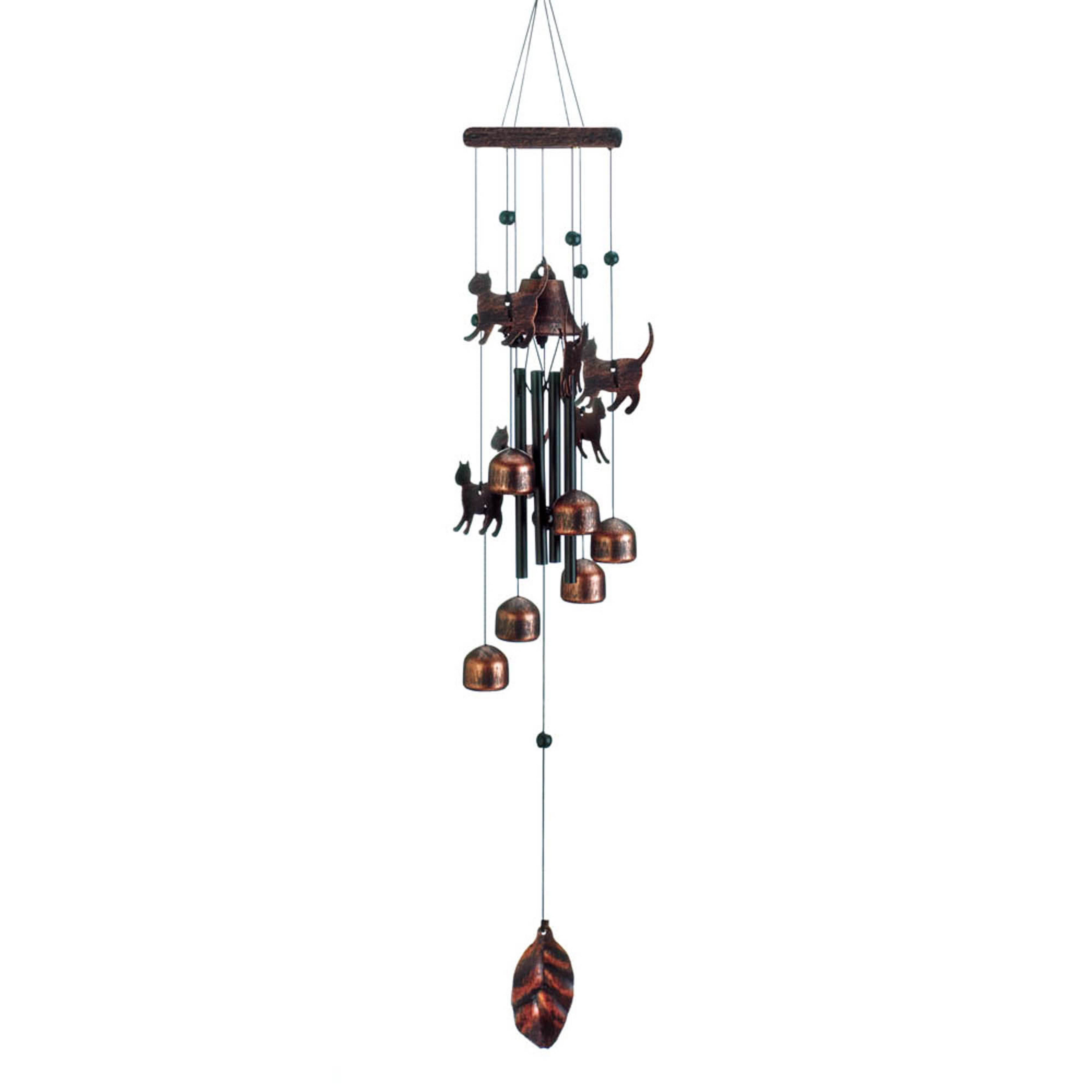 26&#x22; Bronze Cats Wind Chime