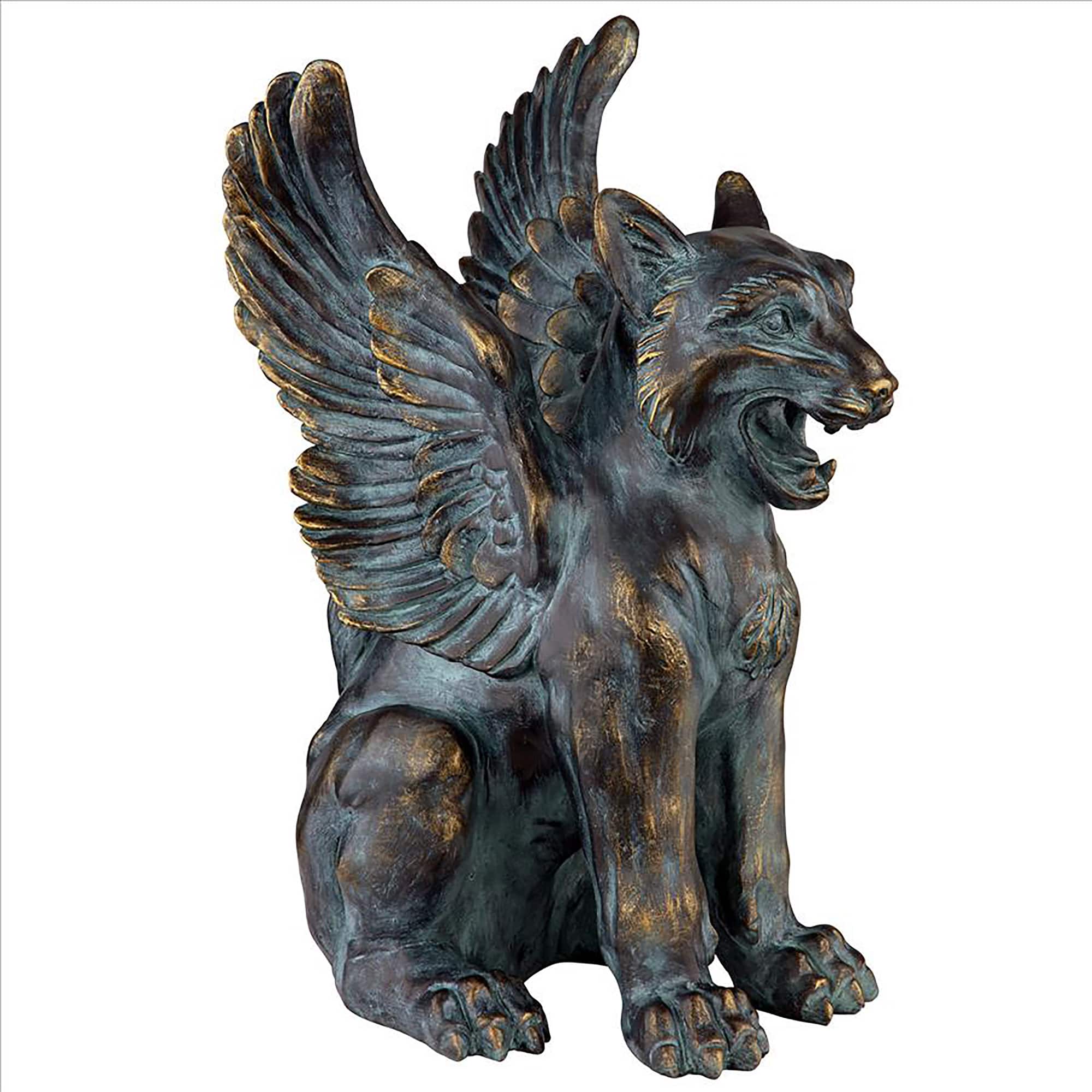 Design Toscano 18&#x22; Caesar&#x27;s Griffin Winged Lion Statue