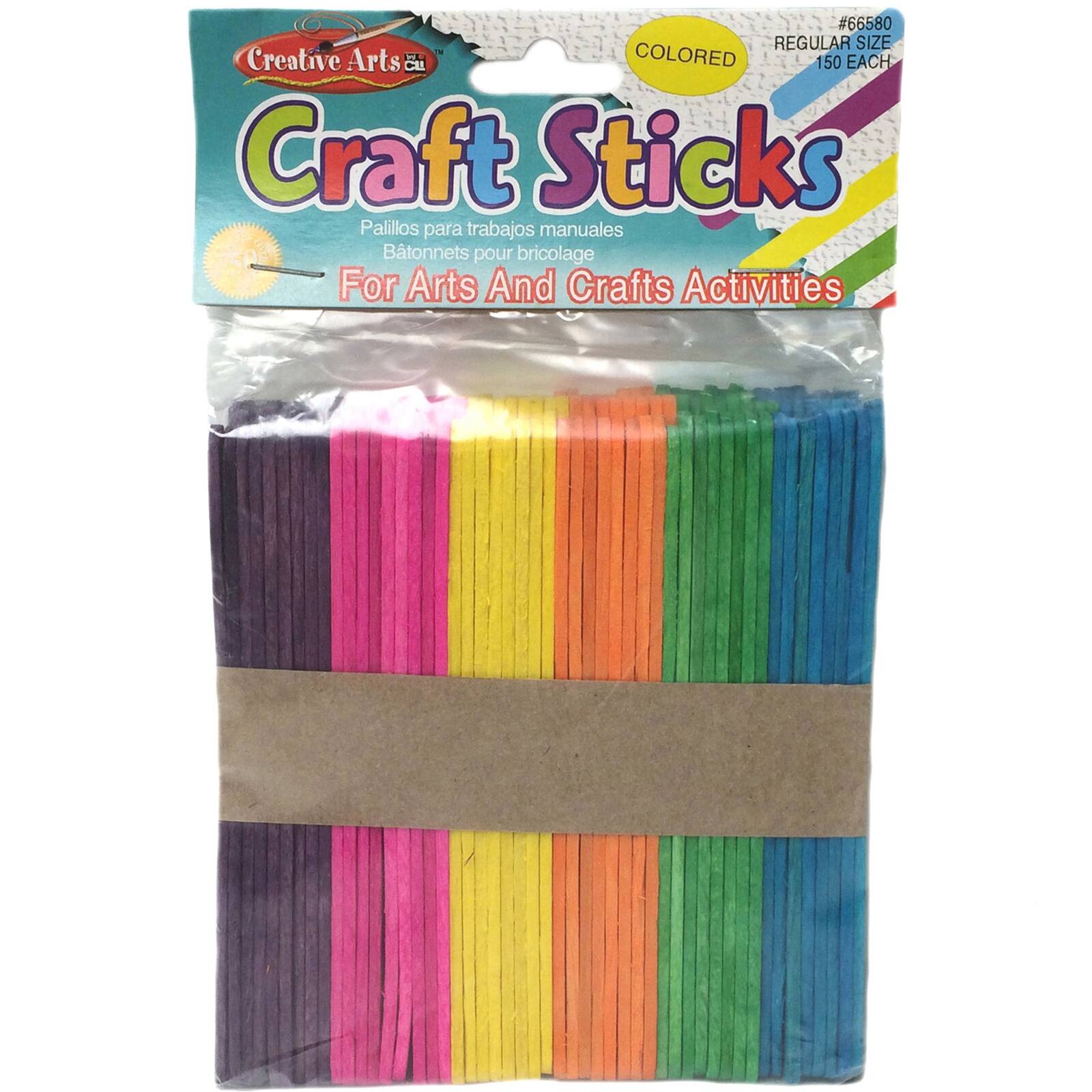 Charles Leonard Assorted Colors Regular Size Colored Craft Sticks Set