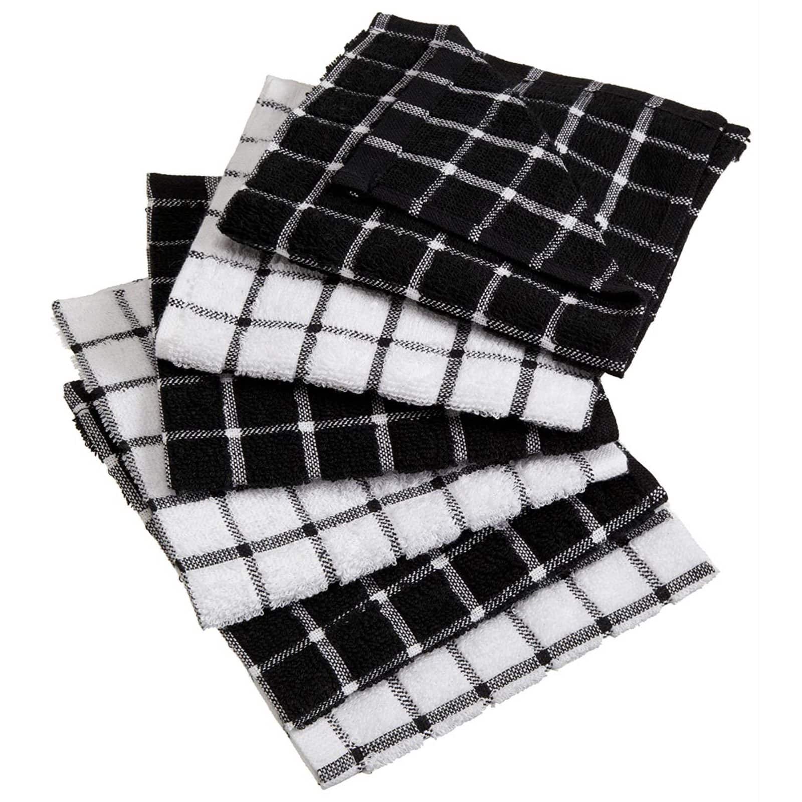 DII® & White Windowpane Terry Dishcloths