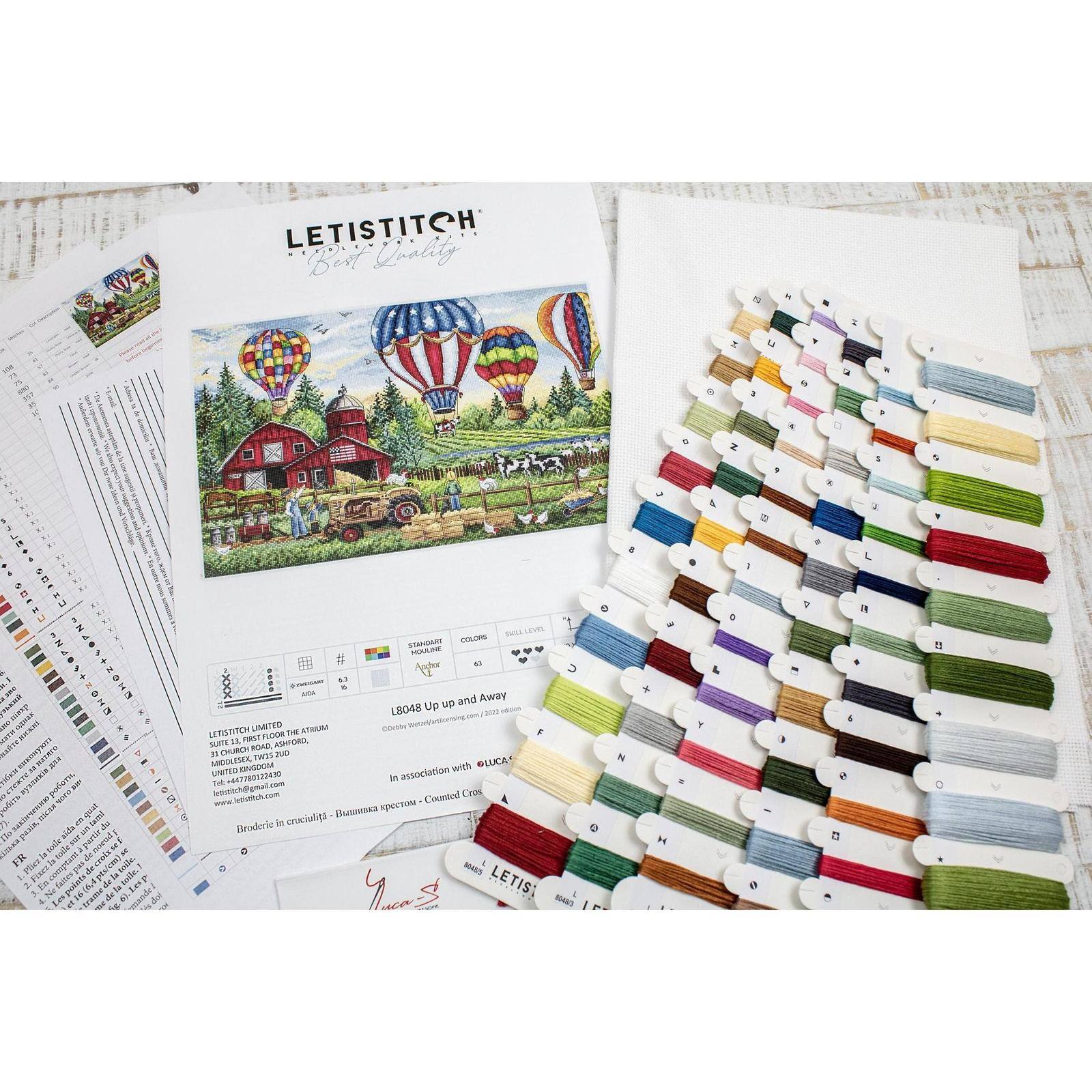 Letistitch Up Up and Away Counted Cross Stitch Kit