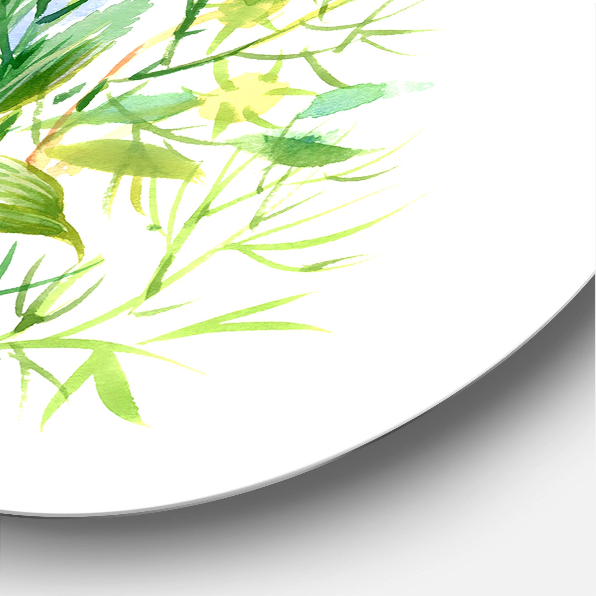 Designart - Colorful Wildflowers In Nature - Farmhouse Metal Circle Wall Art
