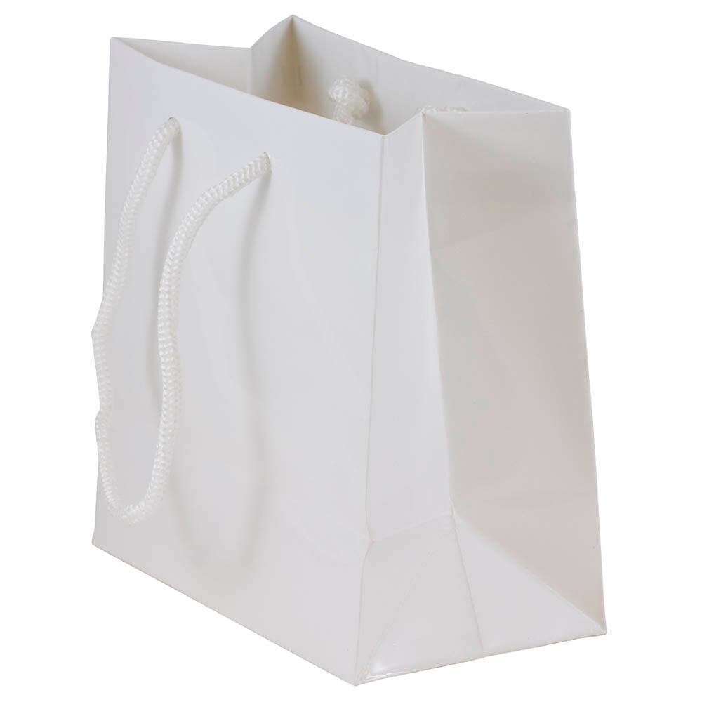 JAM Paper Small Glossy White Gift Bags, 3ct.