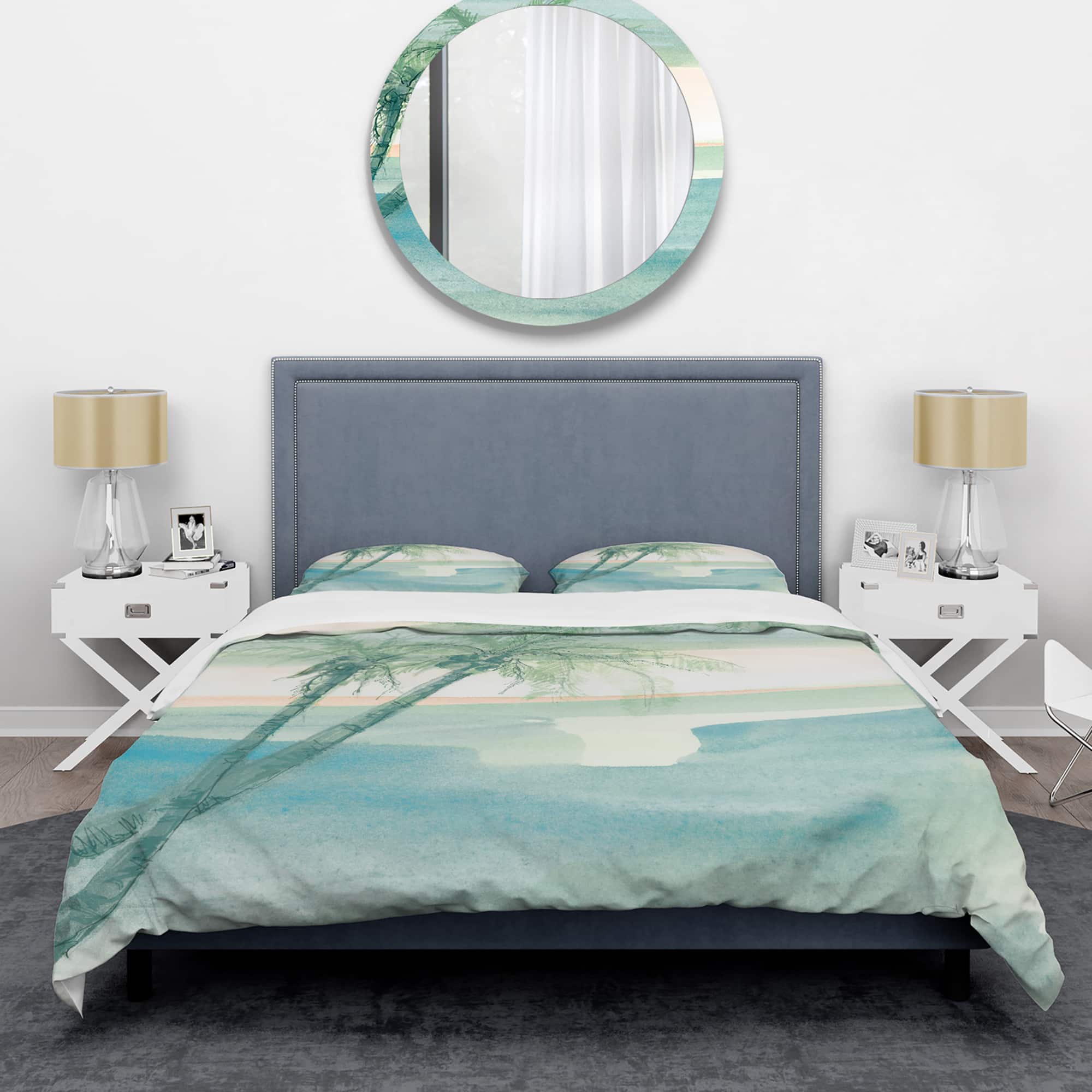 Designart &#x27;Peaceful Dusk I Tropical&#x27; Coastal Bedding Set - Duvet Cover &#x26; Shams