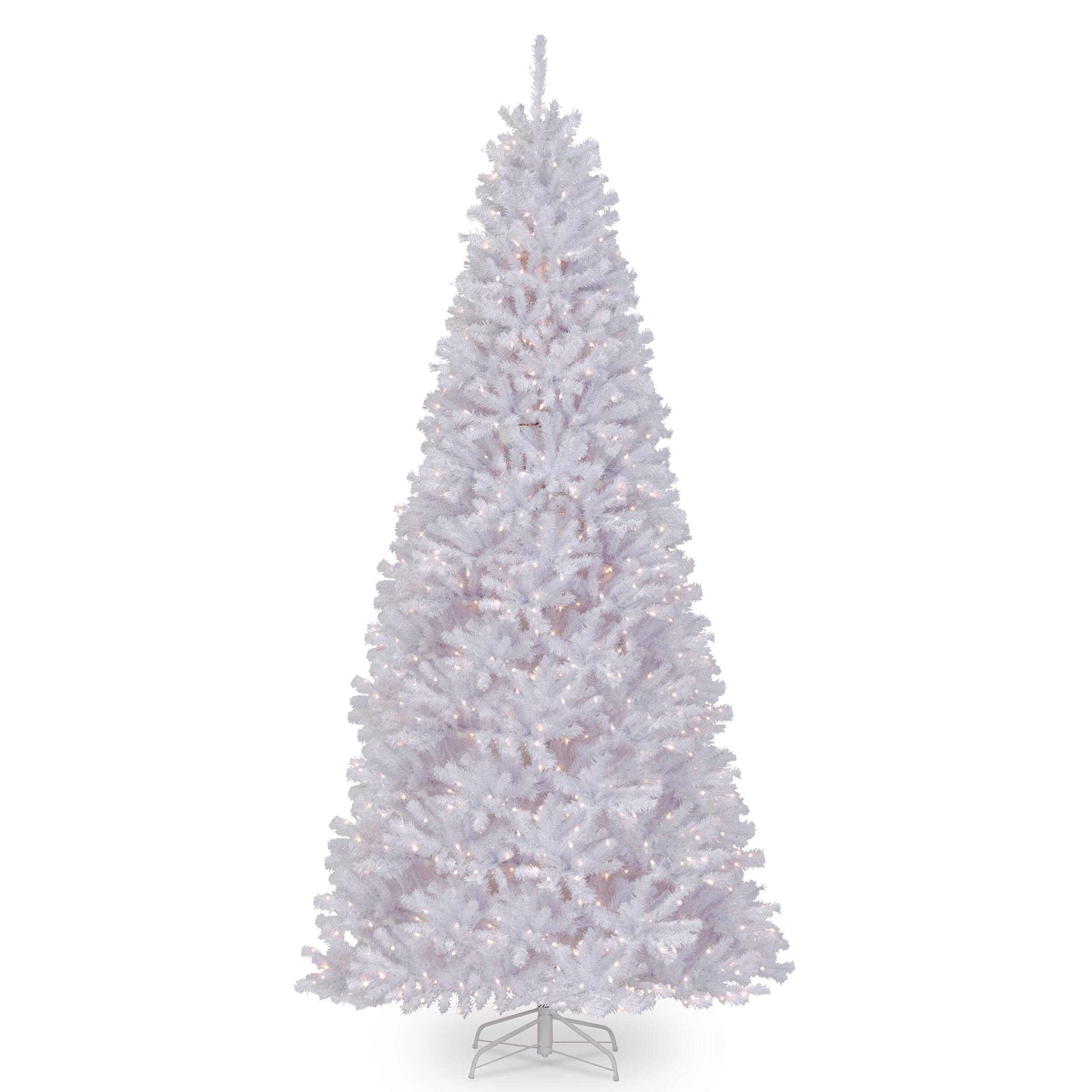 14ft. Pre-Lit North Valley® White Spruce Artificial Christmas Tree, Clear Lights