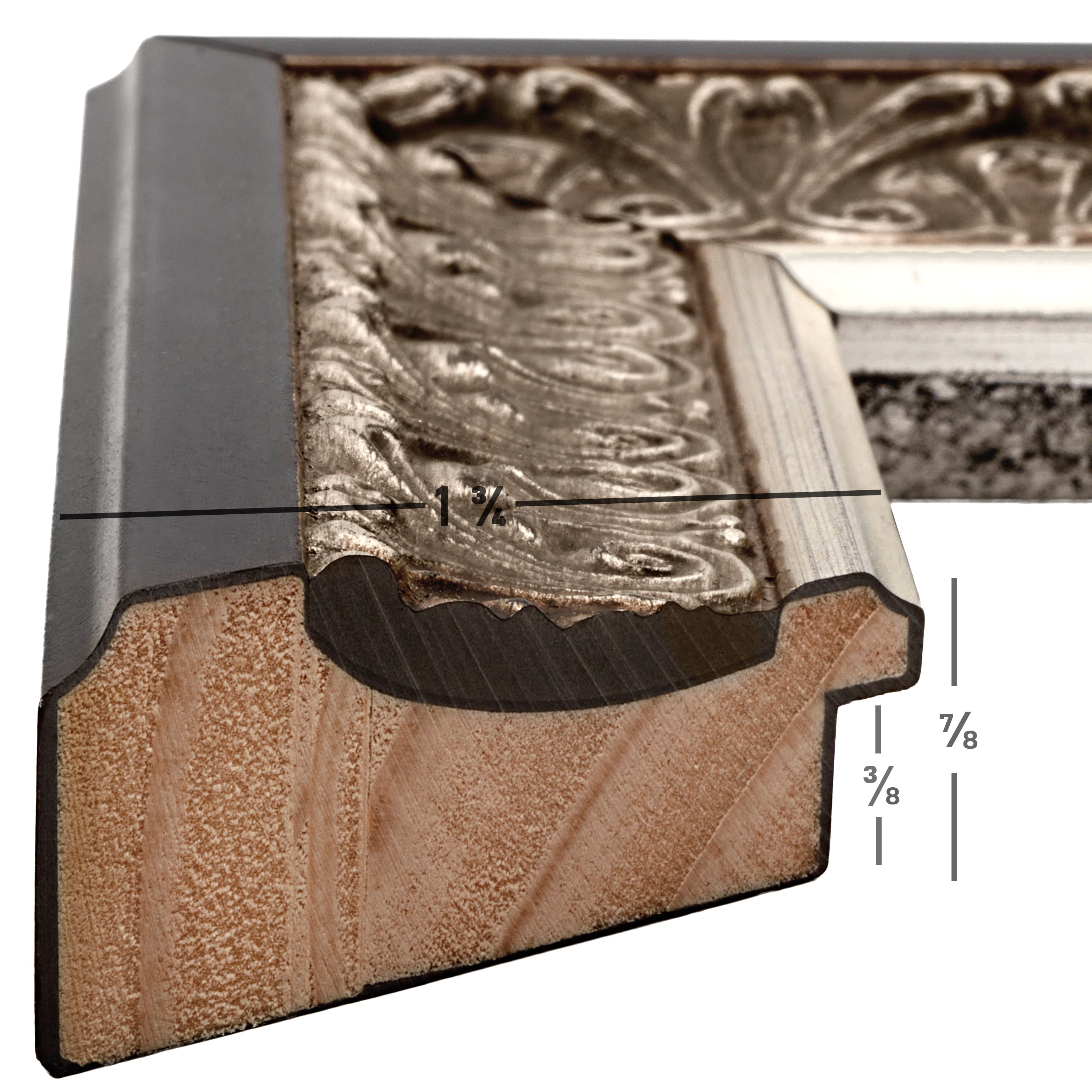 Craig Frames Furio Distressed Silver and Black Picture Frame