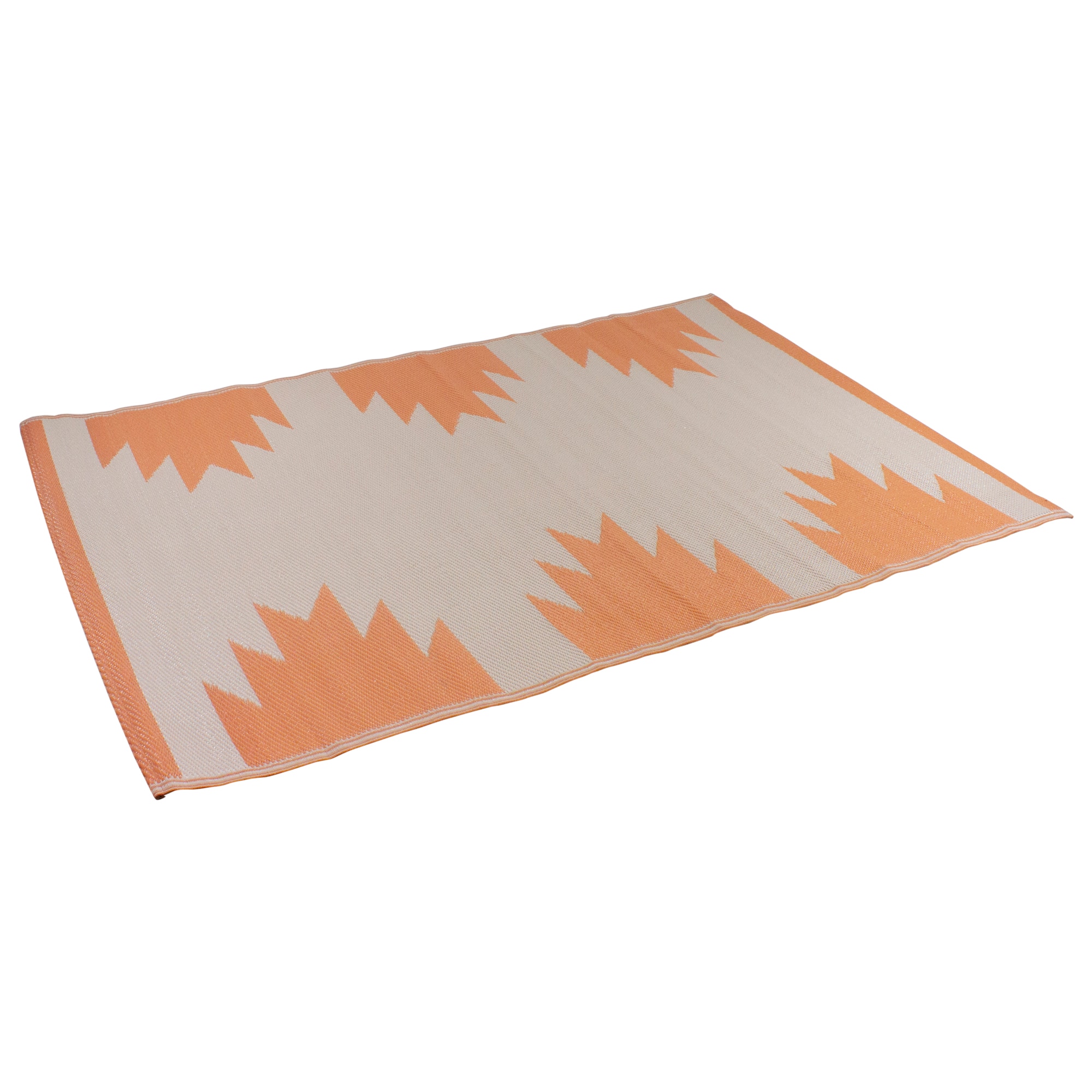 Orange &#x26; Beige Aztec Print Outdoor Area Rug, 4ft. x 6ft.