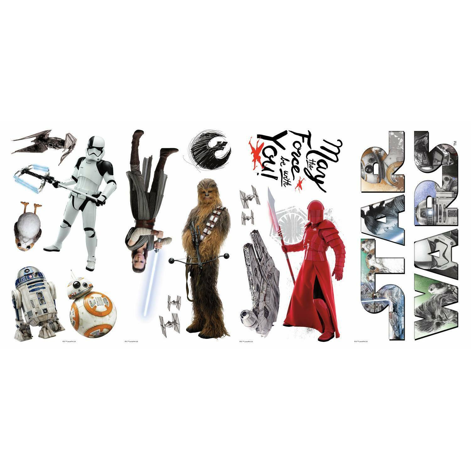 RoomMates Star Wars&#x2122; The Last Jedi Peel &#x26; Stick Wall Decals