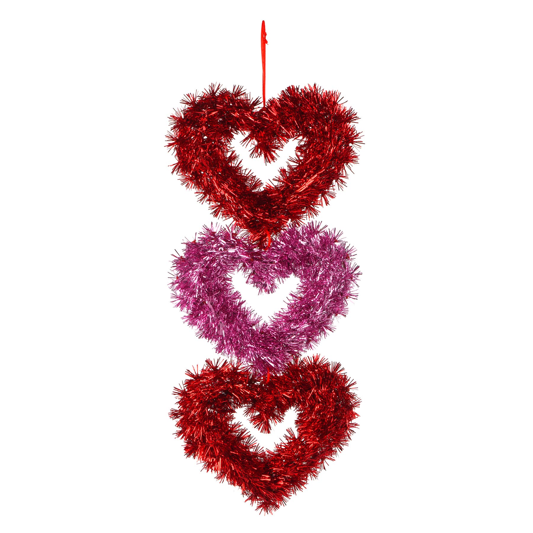 17.5" Heart Trio Tinsel Wall Décor by Celebrate It™