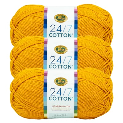 3 Pack Lion Brand® 24/7 Cotton® Yarn