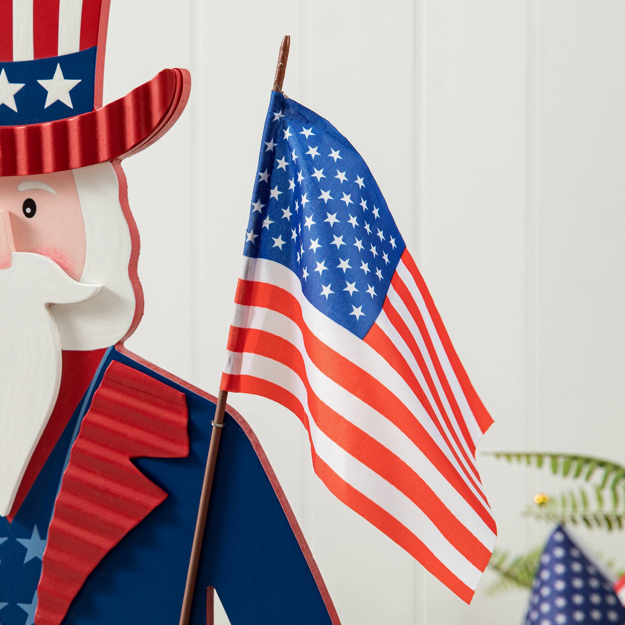 Glitzhome® 40" Patriotic America Uncle Sam Porch Décor
