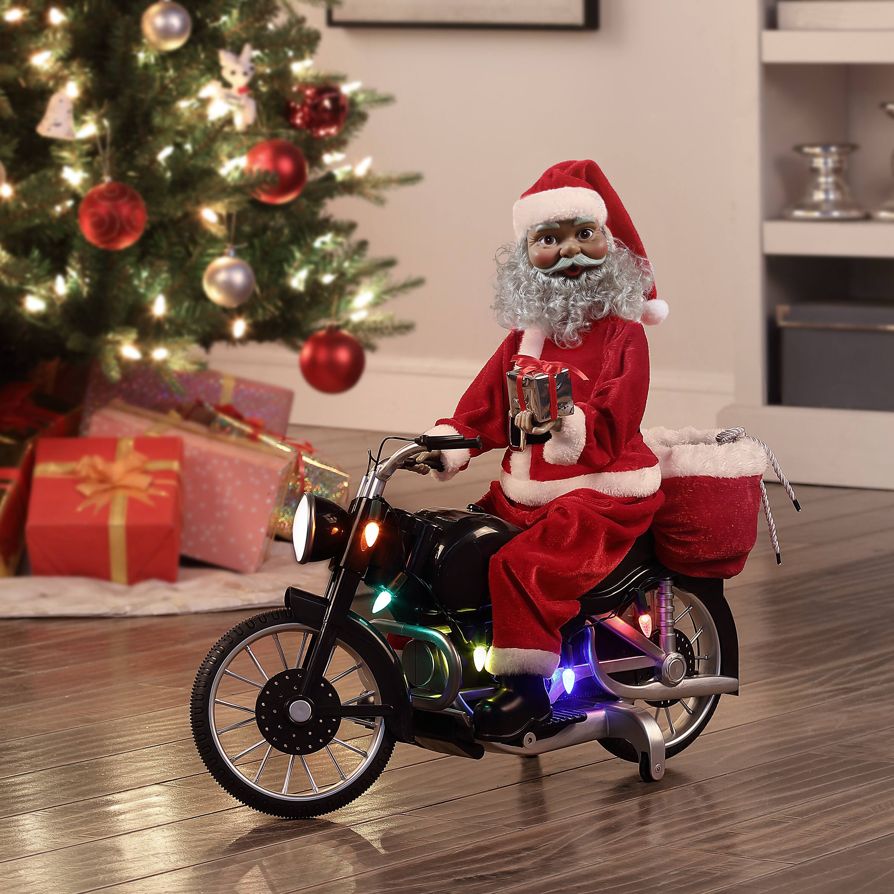 20&#x22; Black Motorcycling Santa