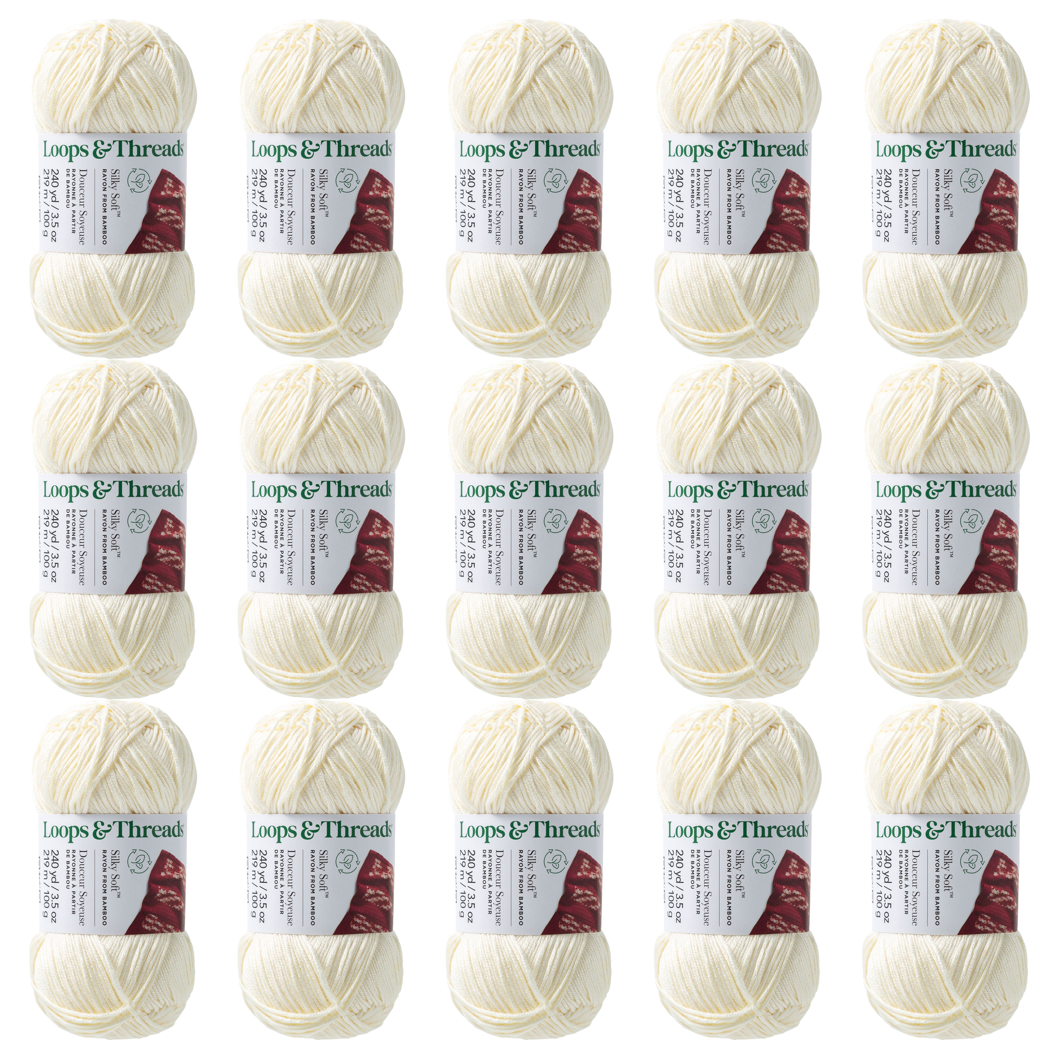 15 Pack: Silky Soft™ Yarn by Loops & Threads®