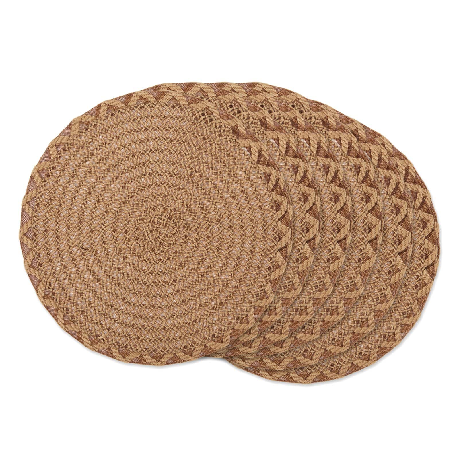 DII® 15" Round Natural Lattice Woven Placemat Set, 6ct.