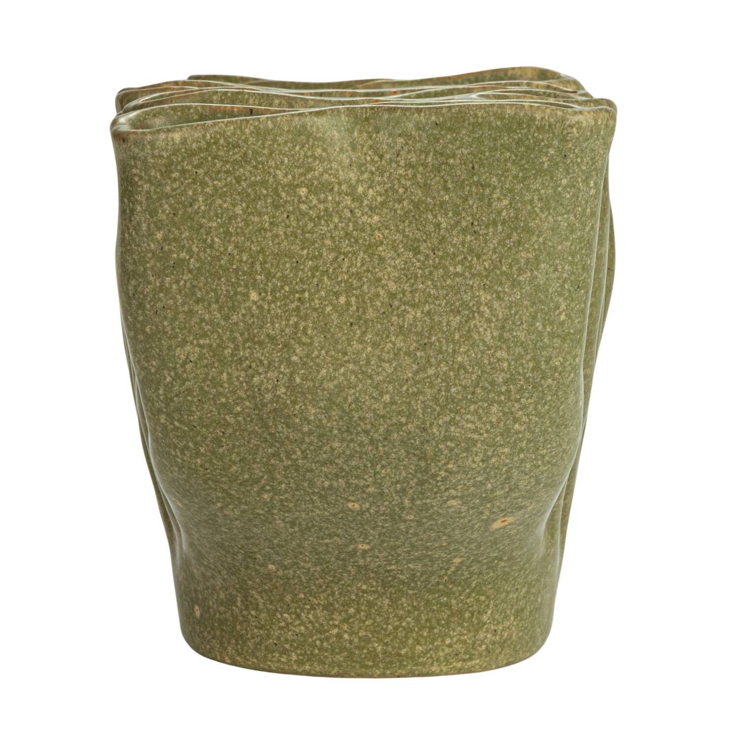 Hello Honey® 8" Green 9 Sectioned Sculptural Stoneware Vase