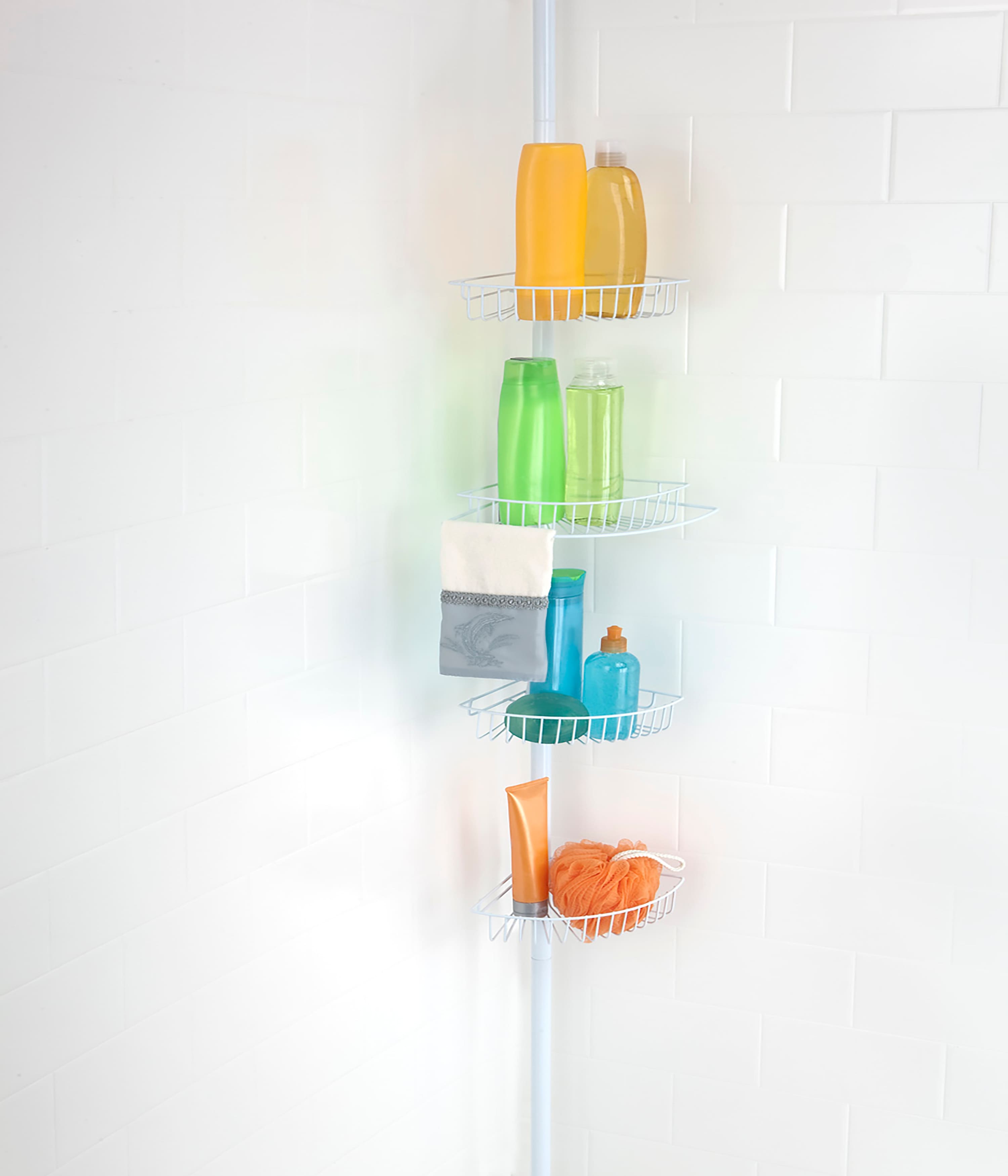 Bath Bliss White 4-Tier Corner Shower Caddy