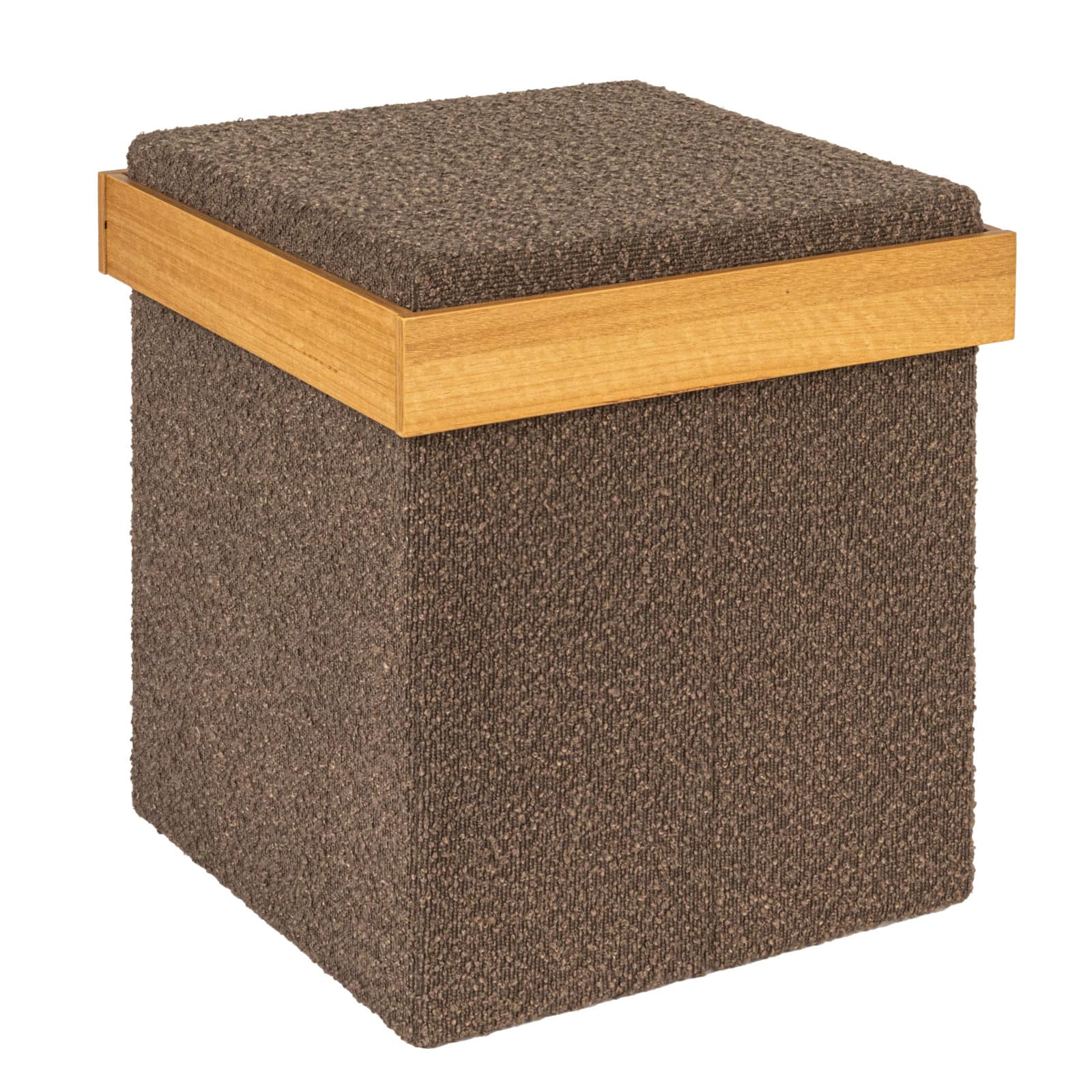 Household Essentials Versatile Boucle Ottoman with Hidden Storage