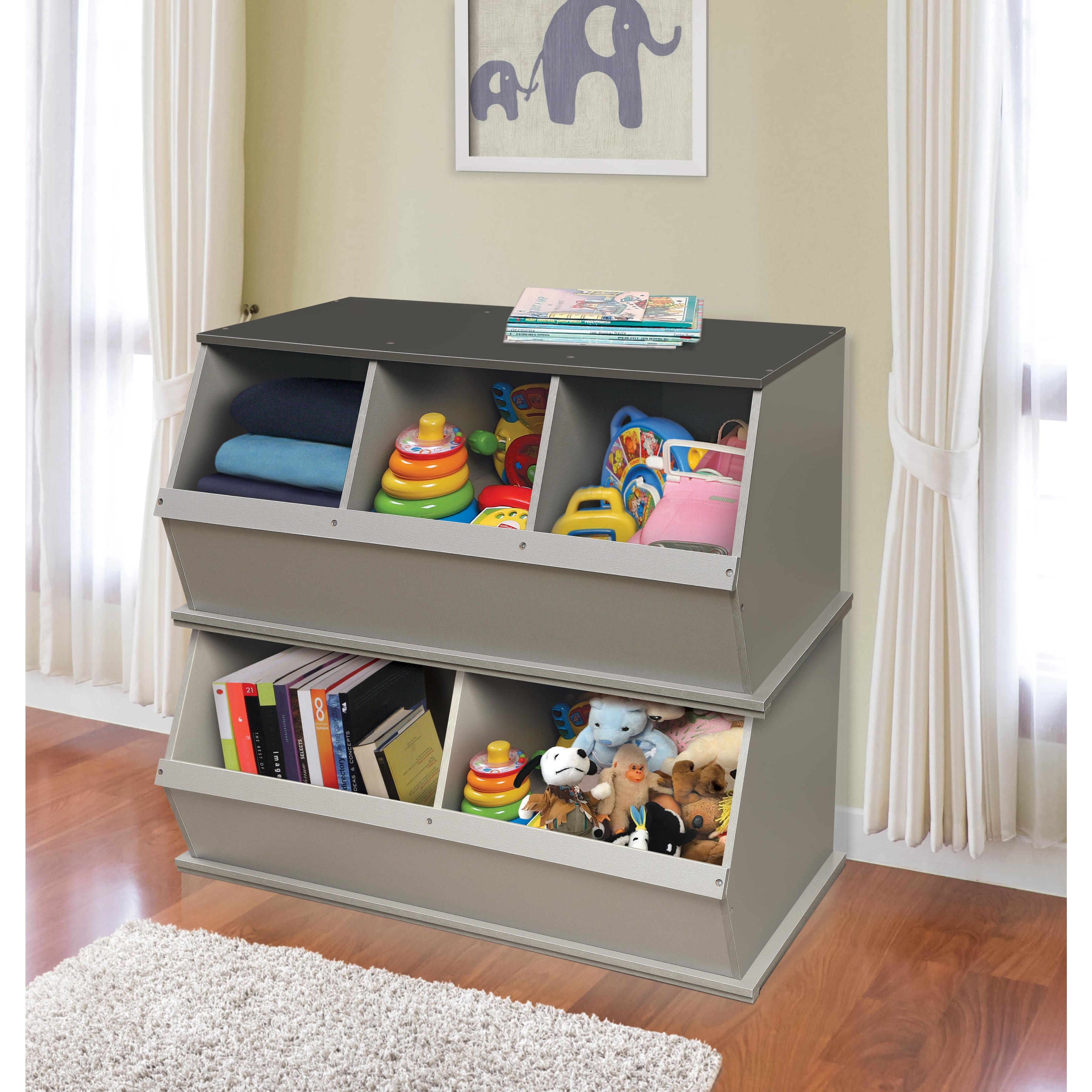 Badger Basket 3 Bin Stackable Storage Cubby
