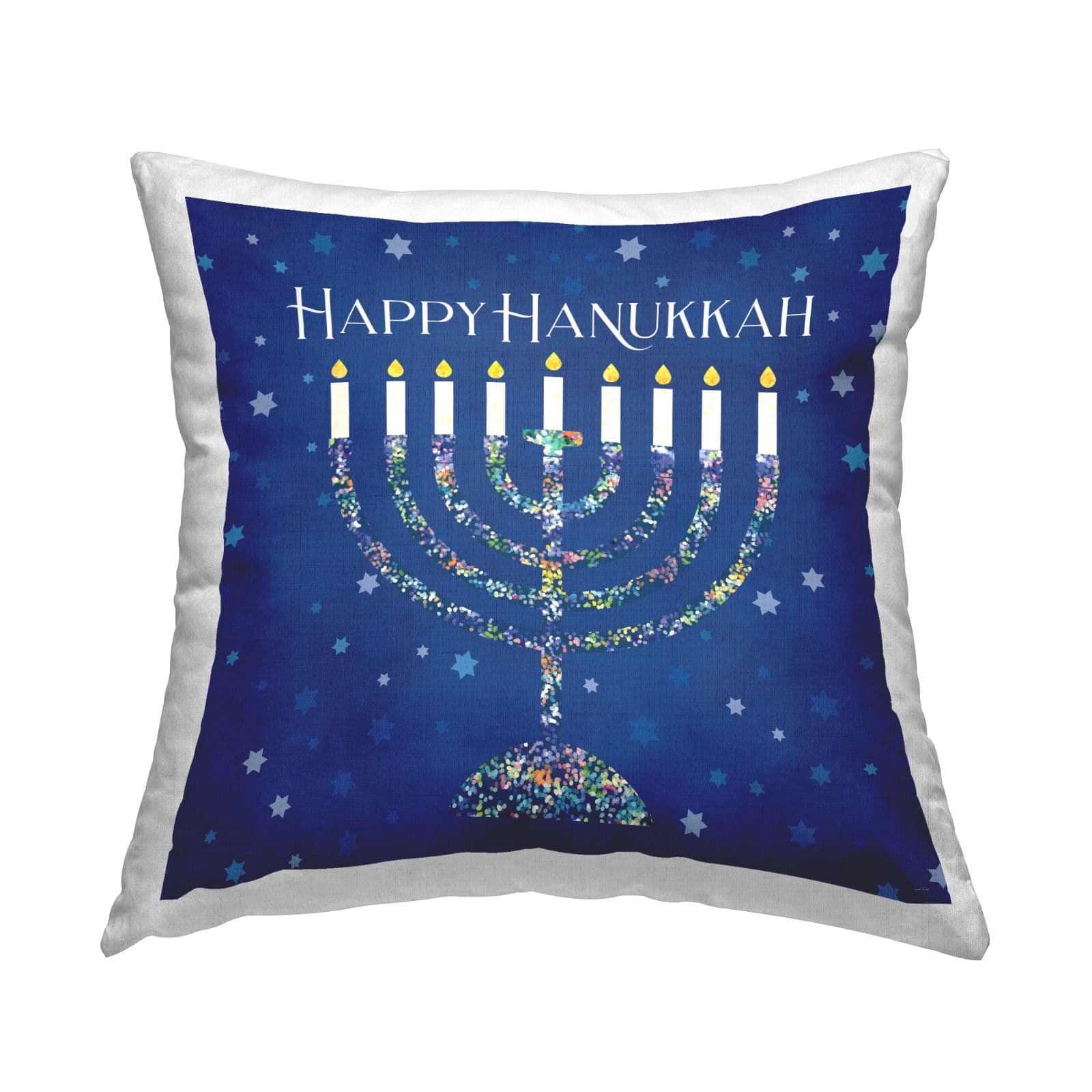 Stupell Industries Happy Hanukkah Holiday Cosmic Star Pattern Throw Pillow