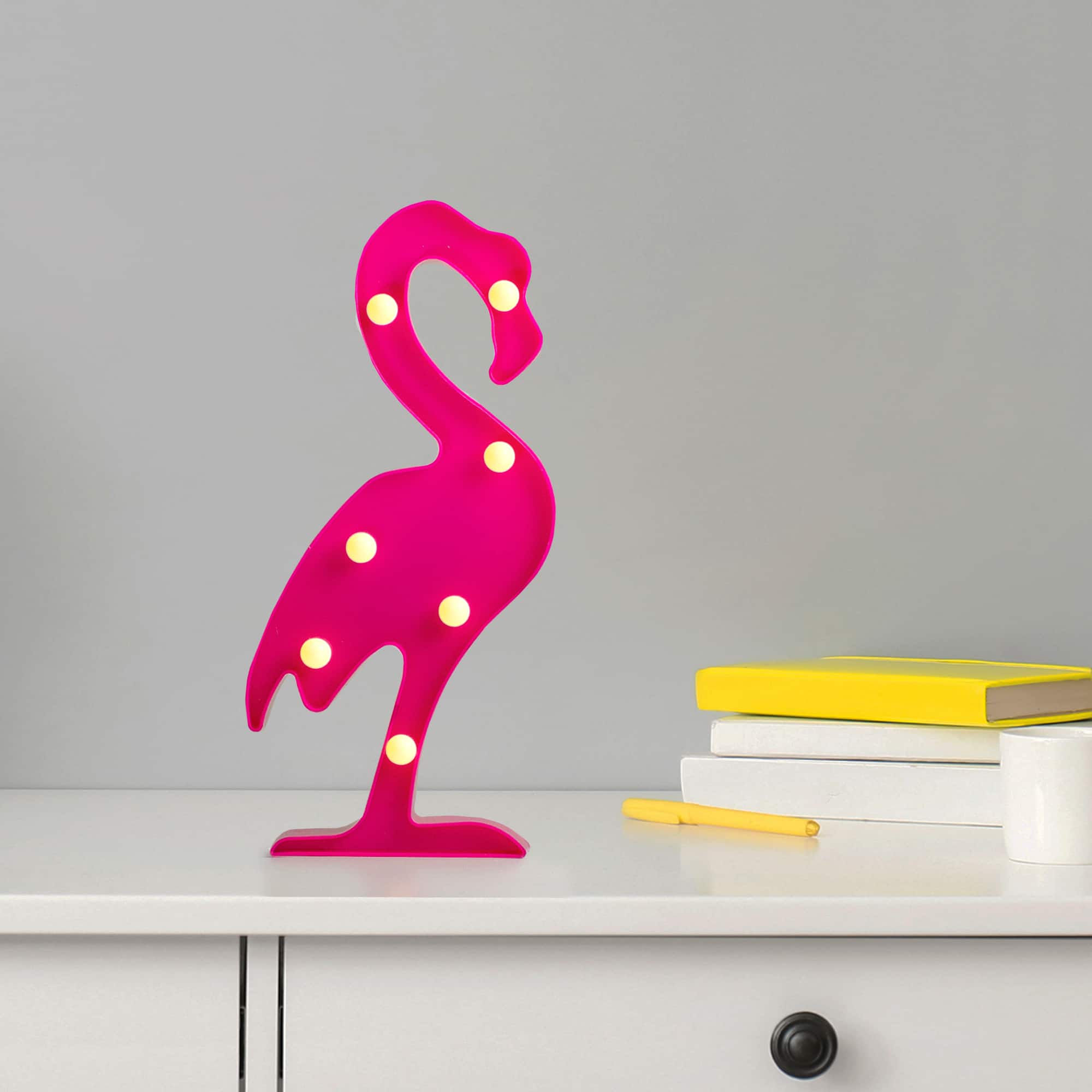 11.75&#x22; Pink Flamingo LED Marquee Wall D&#xE9;cor