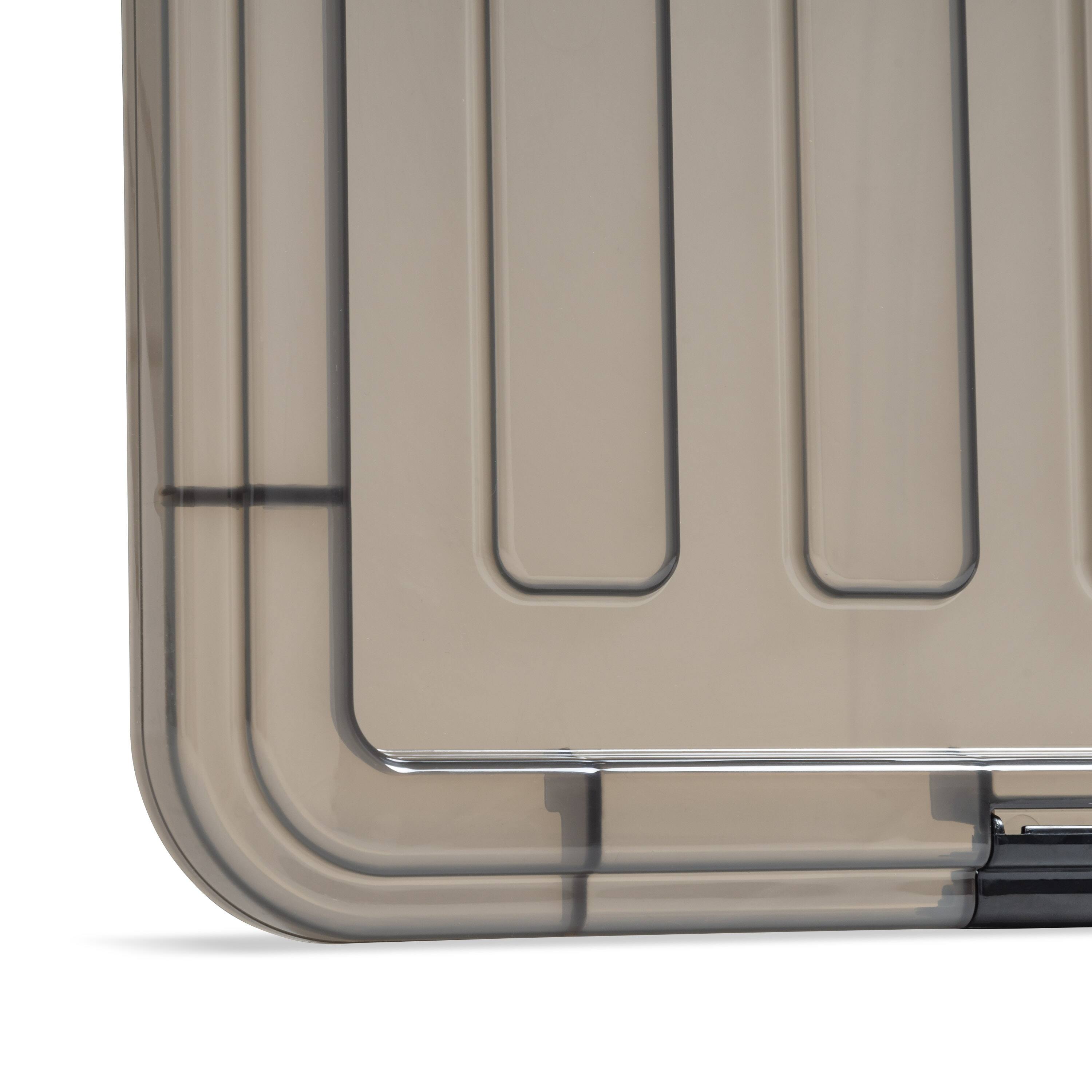 Iris® 144qt. Clear View Plastic Storage Bins with Gray Latching Buckle Lids, 3ct.