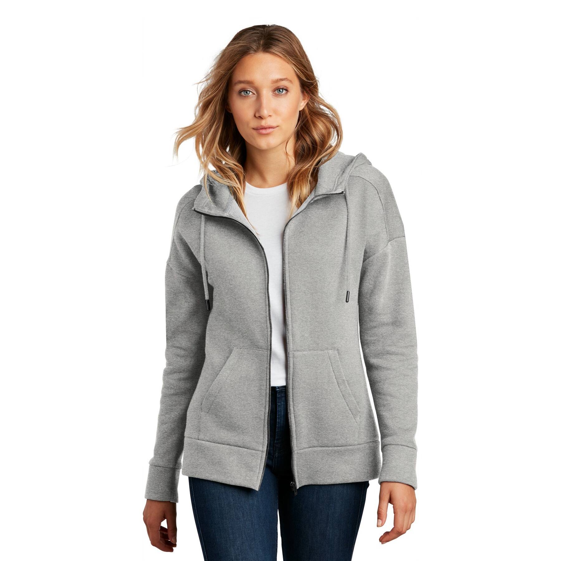 District® Perfect Weight® Women's Fleece Drop Shoulder Full-Zip Hoodie