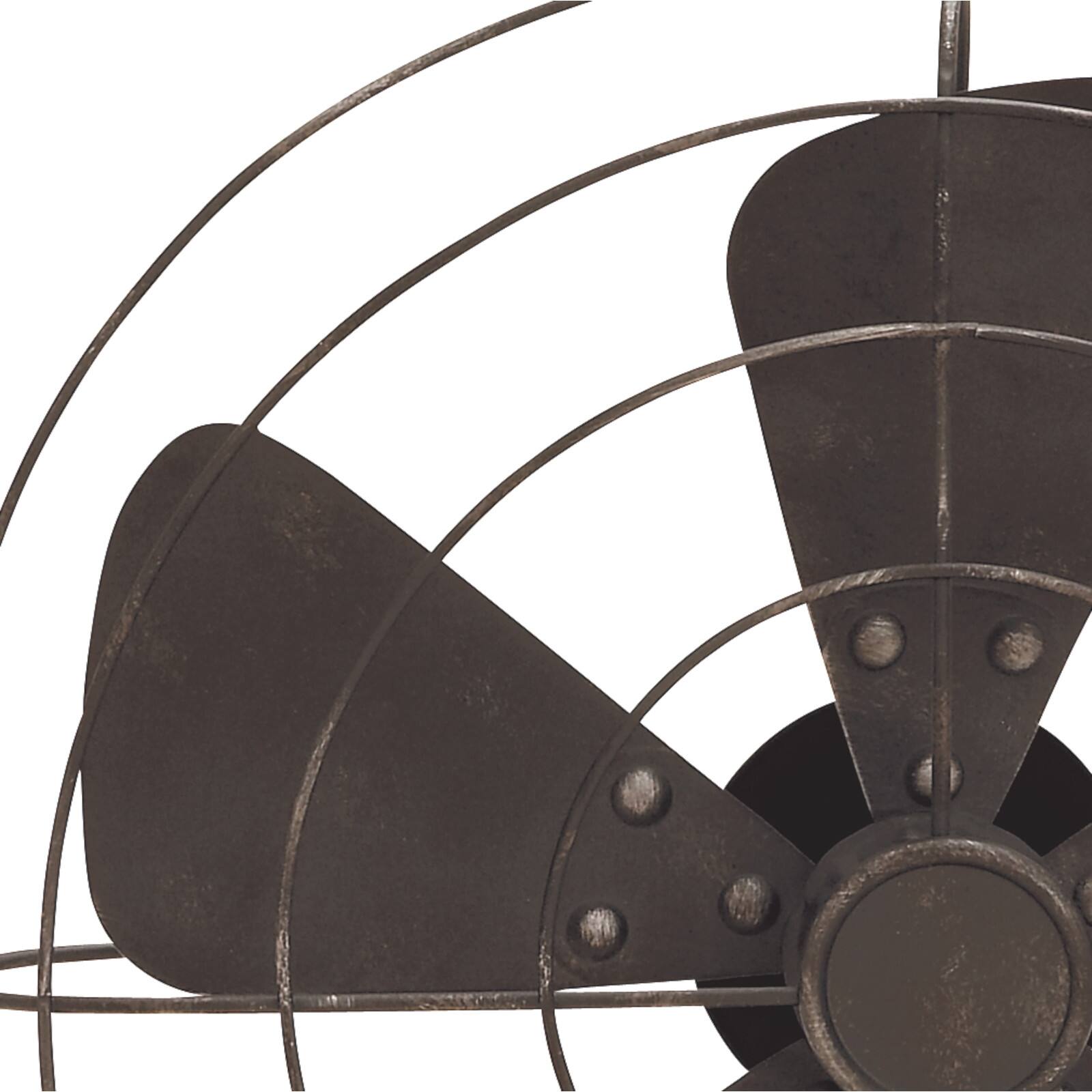 18&#x22; Black Metal Fan Vintage Sculpture