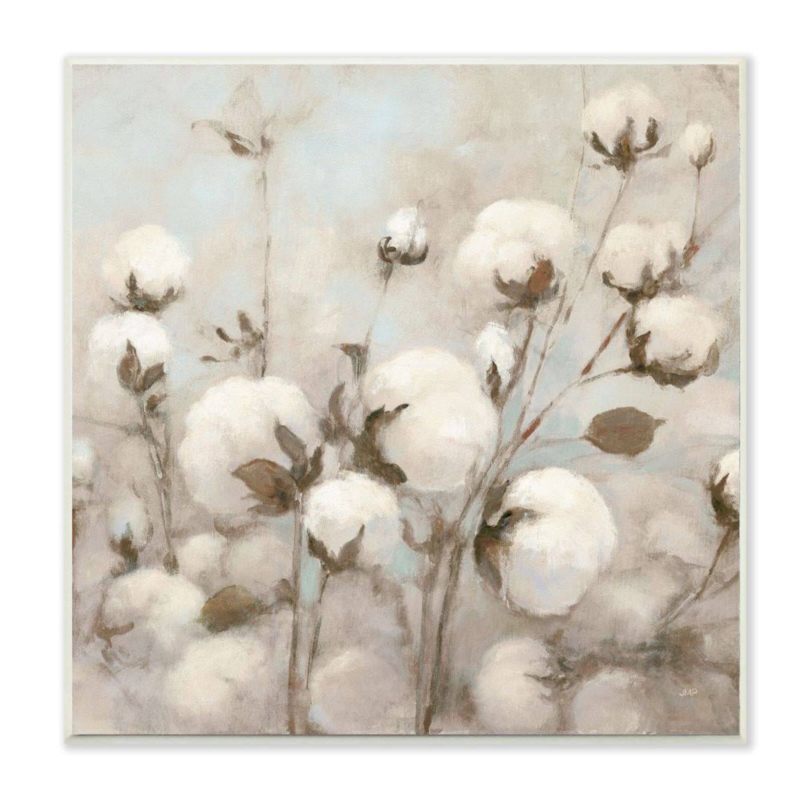 Stupell Industries Beautiful Cotton Blossoms Wooden Wall Plaque