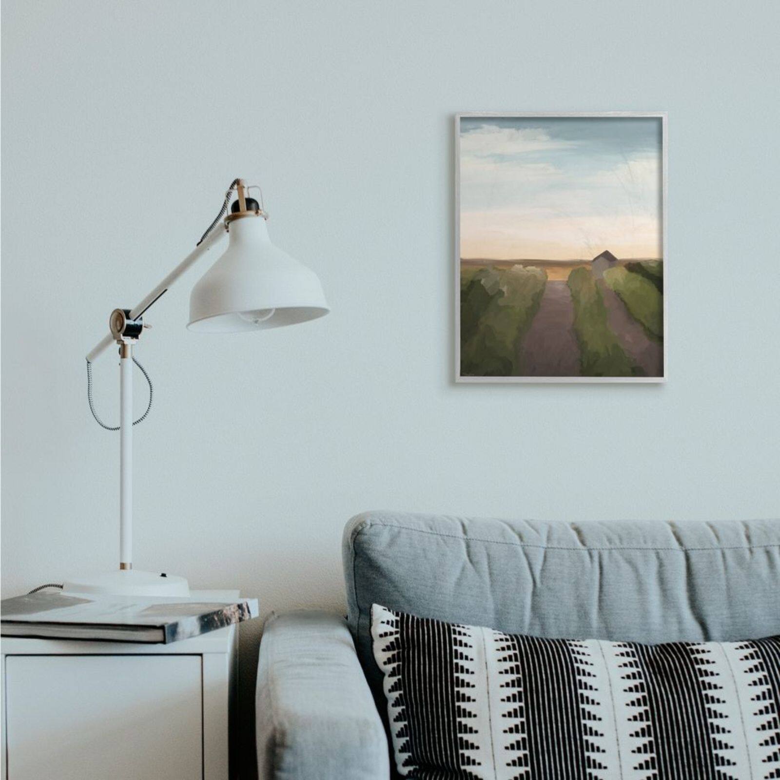 Stupell Industries Vineyard Landscape Wall Art in Gray Frame