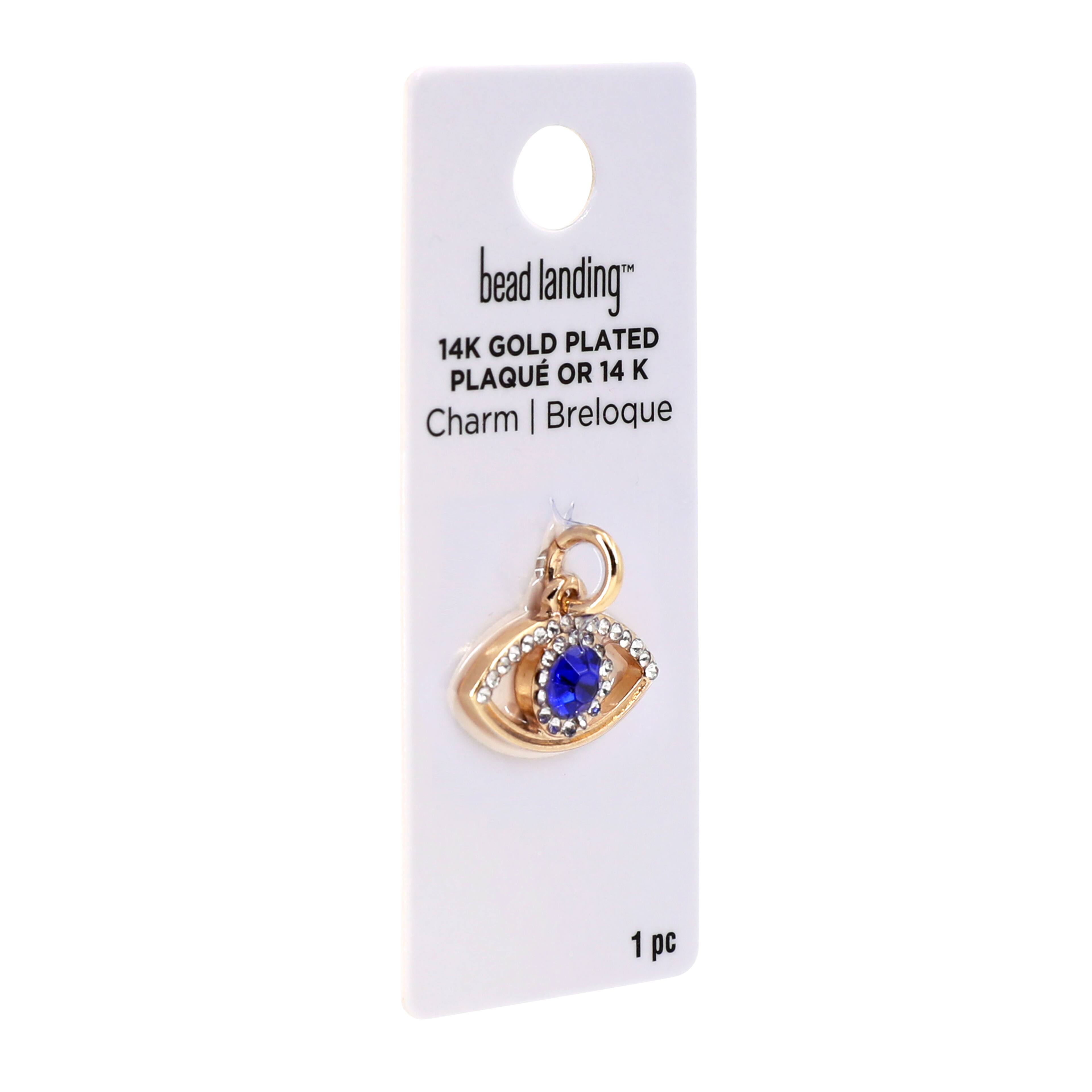 14K Gold Plated Blue Eye Charm by Bead Landing&#x2122;