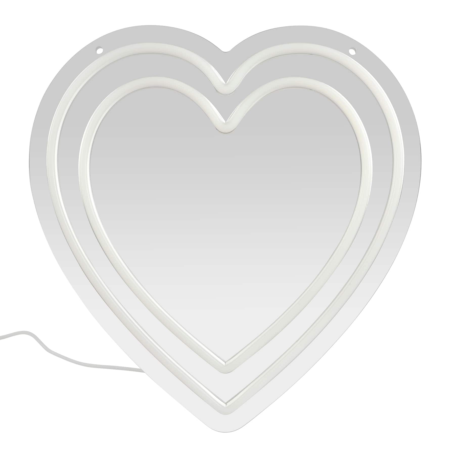 12&#x22; Pink &#x26; Yellow LED Neon Light Heart Mirror by Ashland&#xAE;