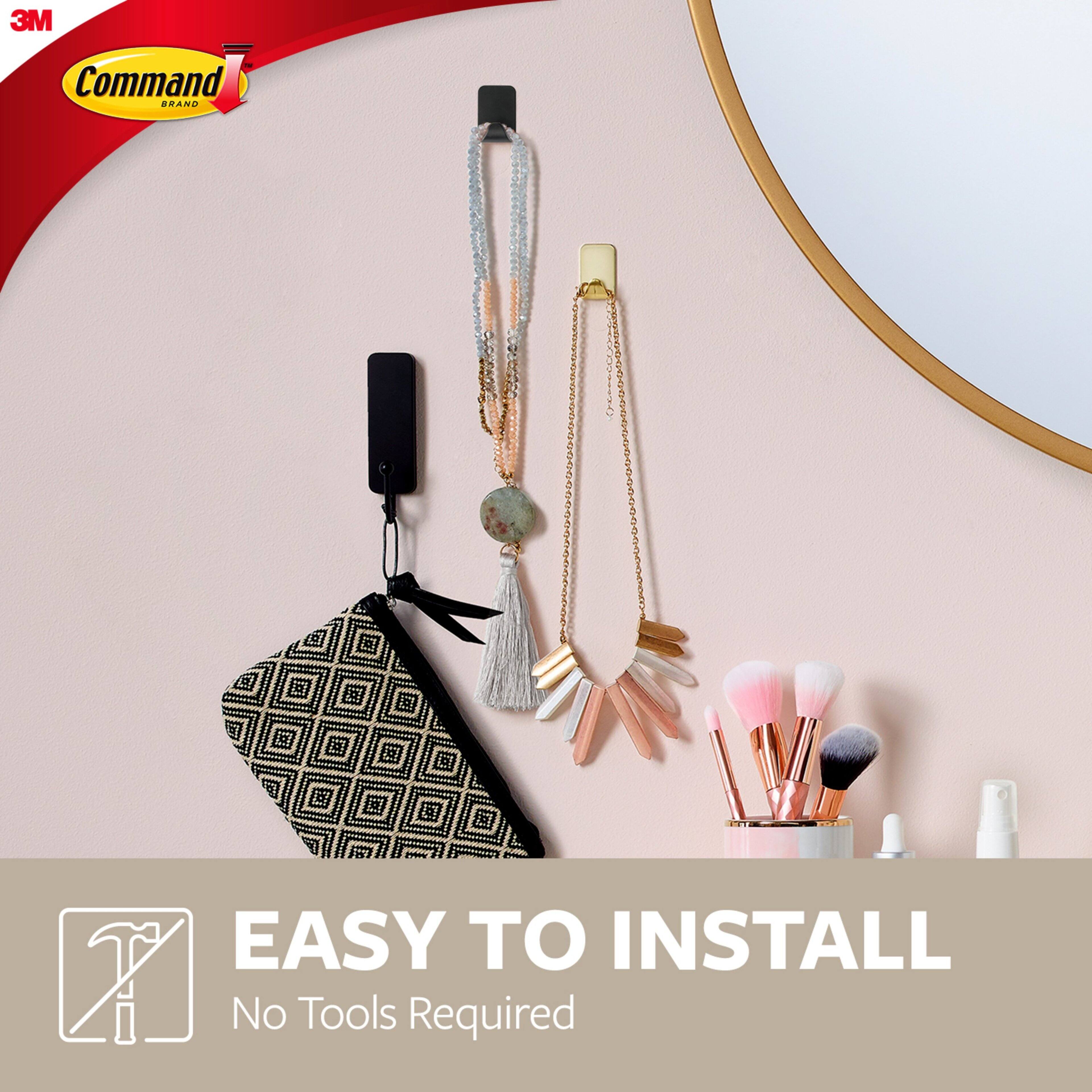 Command™ Small Decorative Metal Hooks, Matte Black