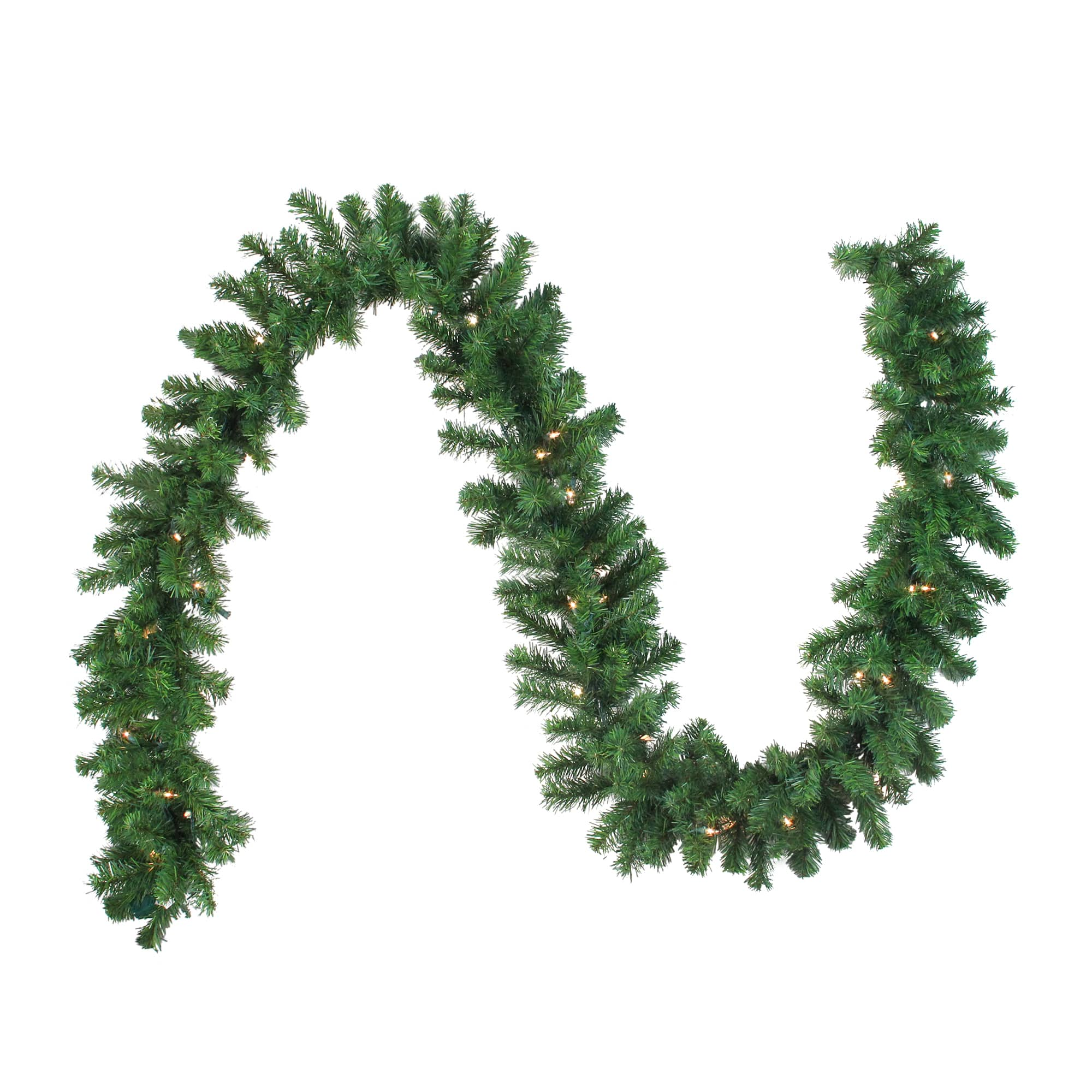 9ft. Clear Dura Lit&#xAE; Lighted Oak Creek Pine Garland